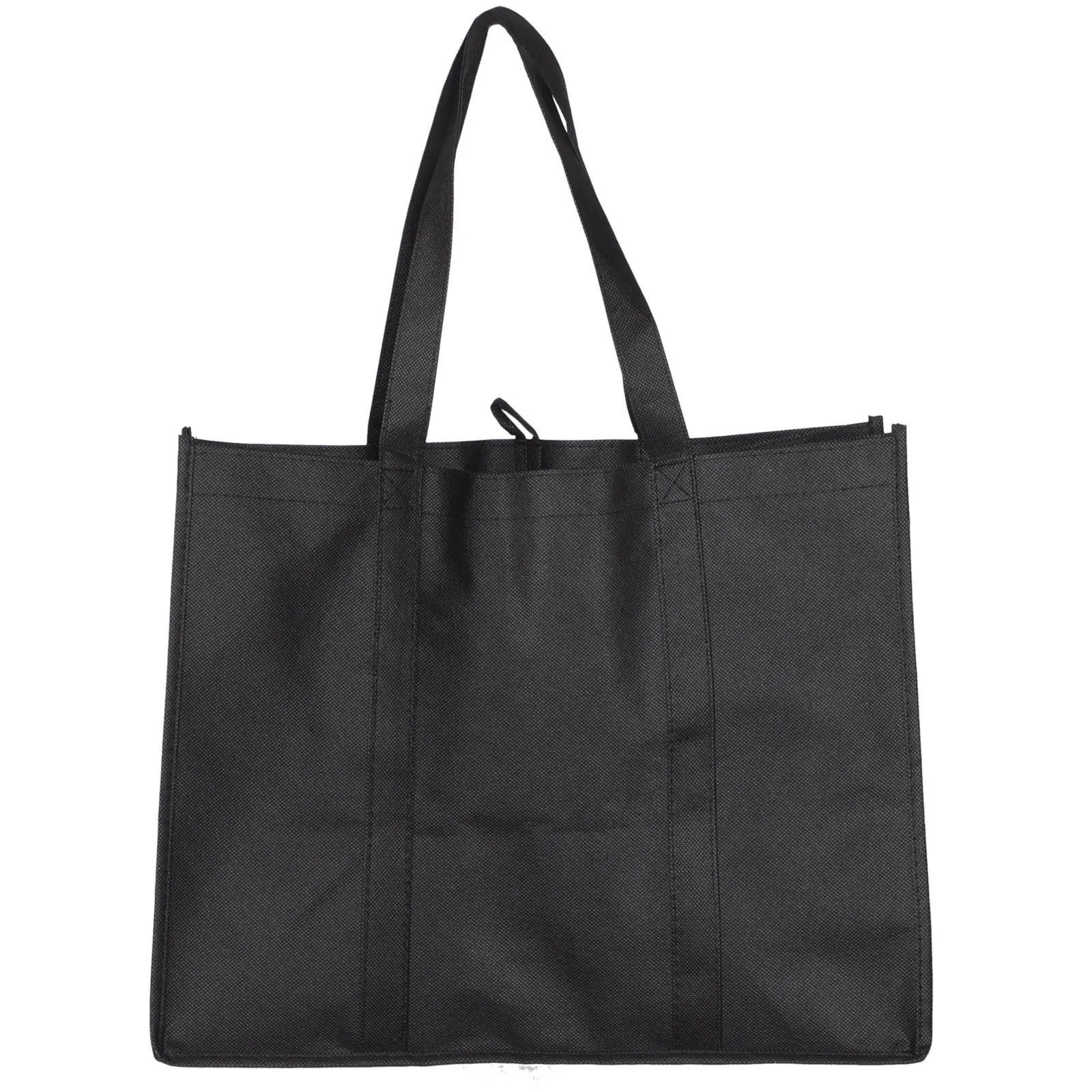5pcs Black Grocery Shopping Bags Reusable 41x26x33cm Large Picnic Bag Capacity Picnic Camping Portable Storage