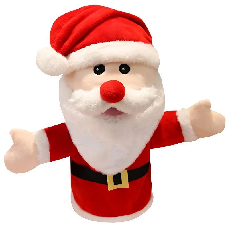 

30cm Santa Claus Reindeer Hand Doll Plush Toy Parent-child Activity Performance Story Hand Doll Doll Festival Gift for Child