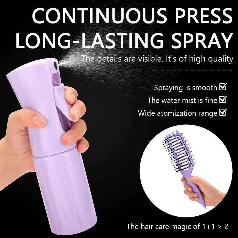 Hair Comb Six-Piece Combination Household Portable Hair Comb Pointed-Tail Comb Continuous Spray Bottle Hair Tools Set