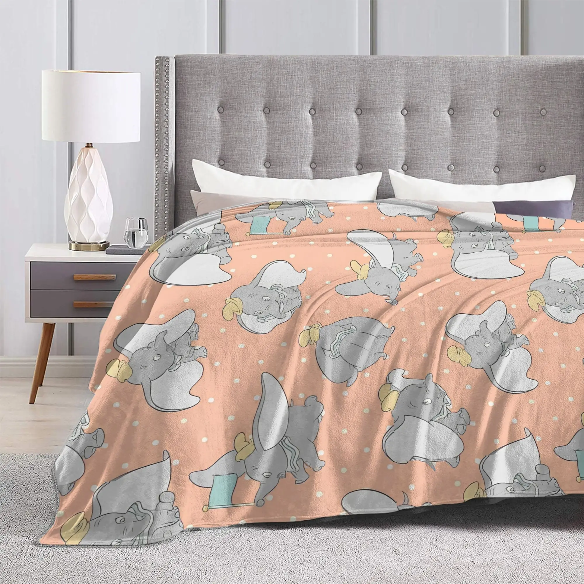 دامبو الفيل الكرتون بطانية السيرك كرنفال لطيف الفانيلا رهيبة الدافئة رمي البطانيات ل أريكة تتحول لسرير الصيف