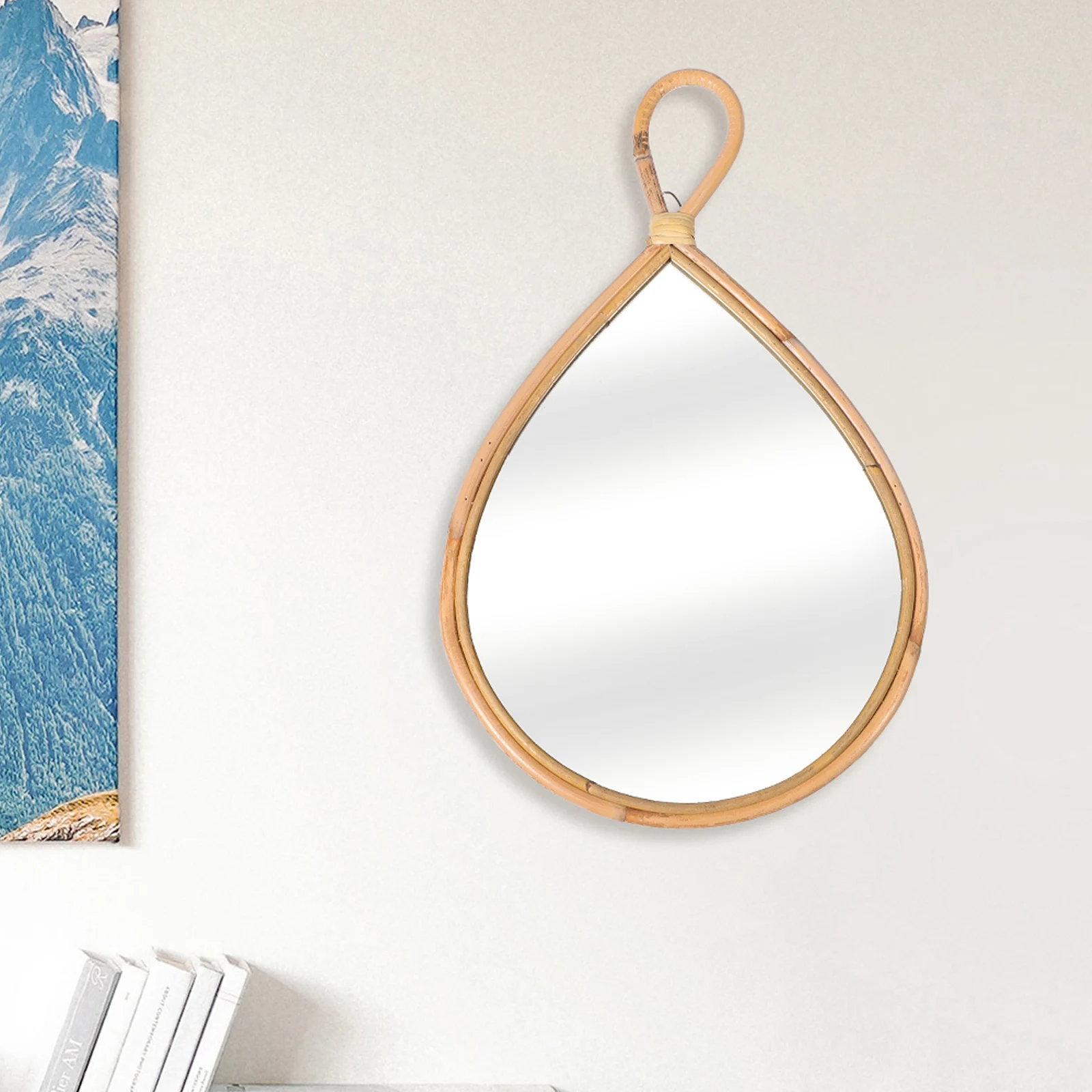 

Wall Mirror Decorative Woven Glass Hanging Bedroom Bathroom Vanity Mounted Mirrors Circle Small Decorative Wall Mirror For