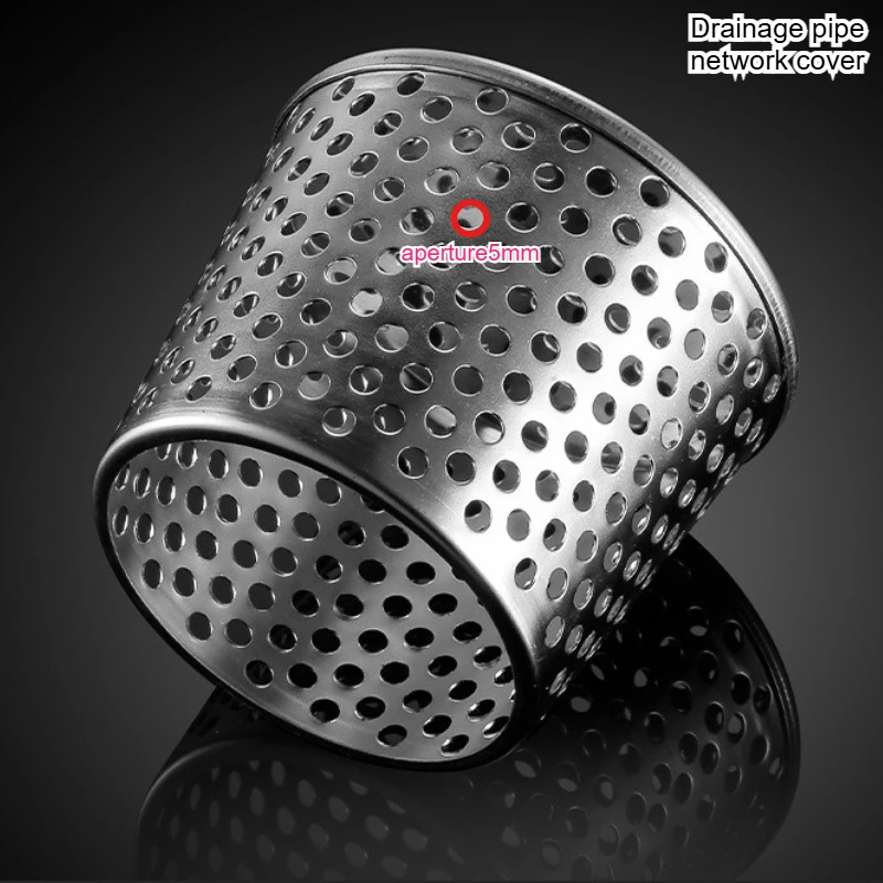 304 Stainless Steel Round Plug 110 Pipe Drainage Outlet Filter Screen, Rat Proof Side Drainage Pipe Mesh Cover on the Rooftop