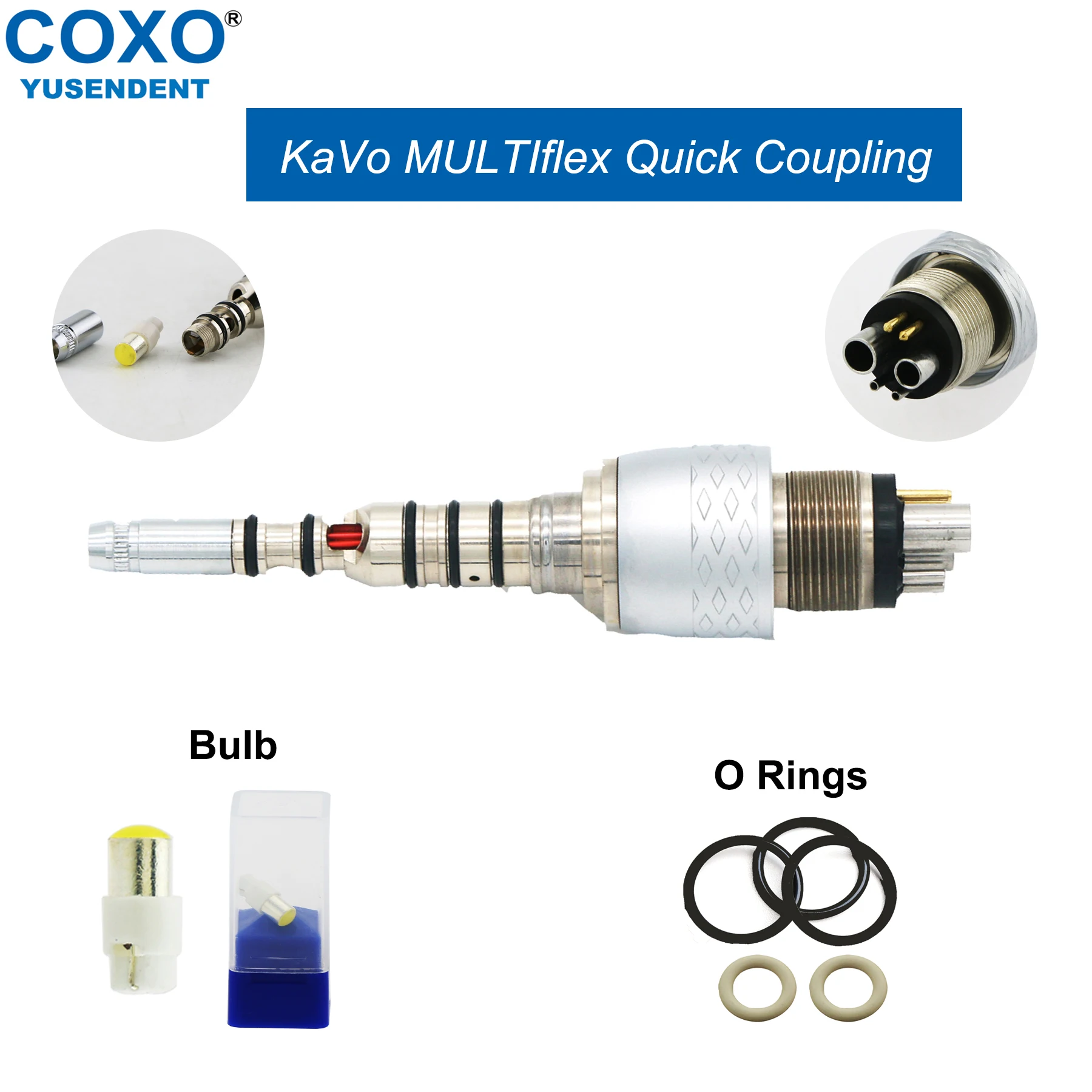 COXO Dental Turbine Coupler Dentistry Quick Coupling With LED Light For Kavo High Speed Handpiece Dental Instruments Accessories