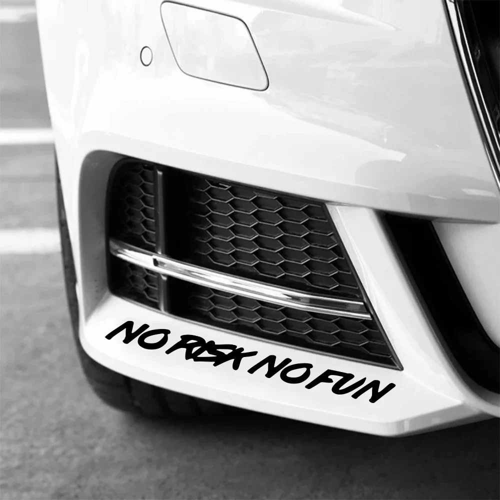 22x2.4cm NO RISK NO FUN Car Sticker Styling Car Body Window Windshield Bumper Motorcycle Decor Vinyl Film Decal Auto Accessories