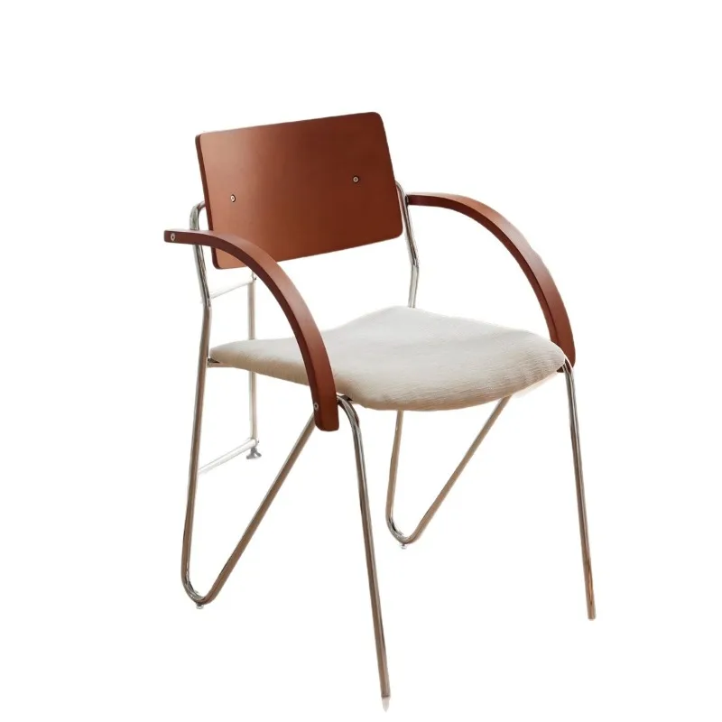 

Medieval style armrest dining chair simple household small apartment dining Bauhaus back chair ins negotiation chair