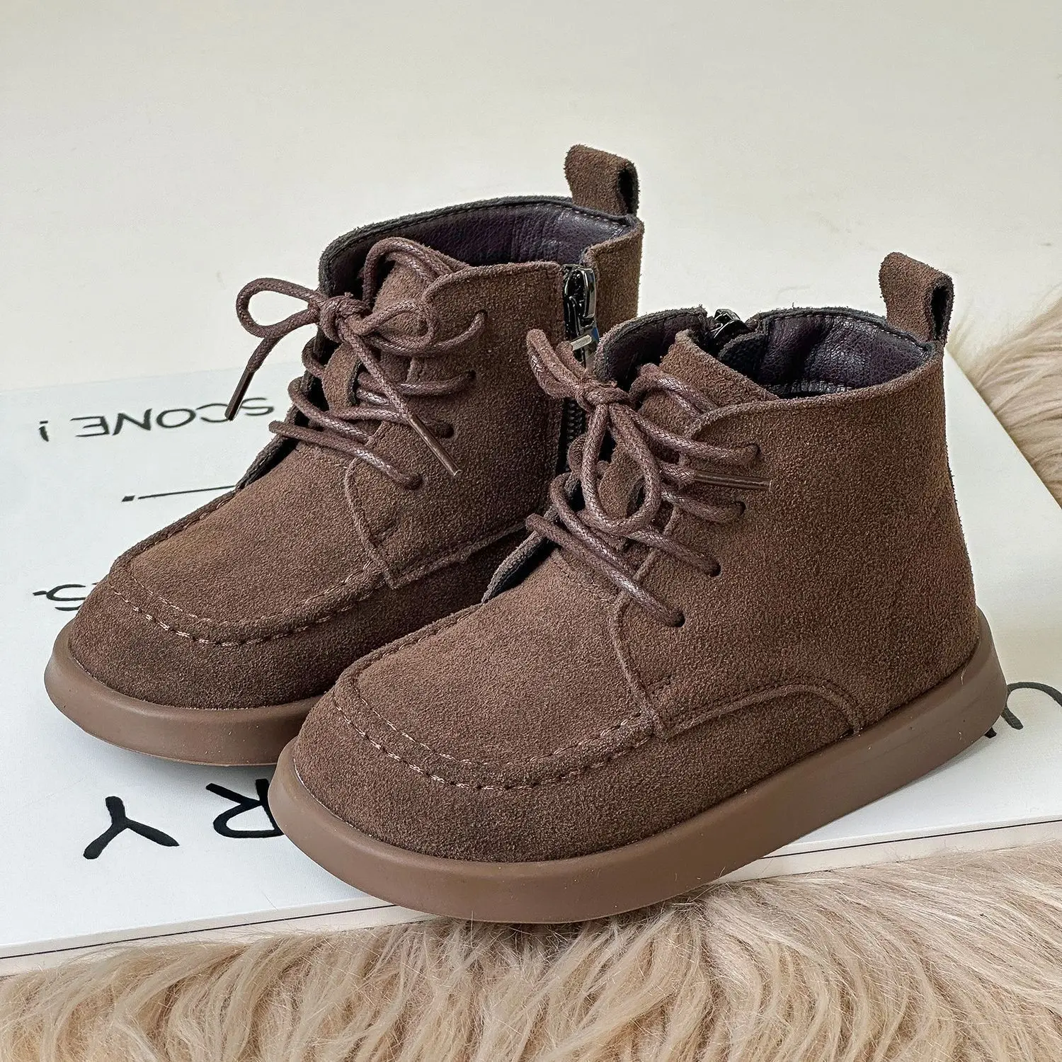 Autumn Baby Boy's Shoes Kids Ankle Boots Child leather shoes 1-6Years Old Kids Short Boot booties Brown Coffee non-slip shoes