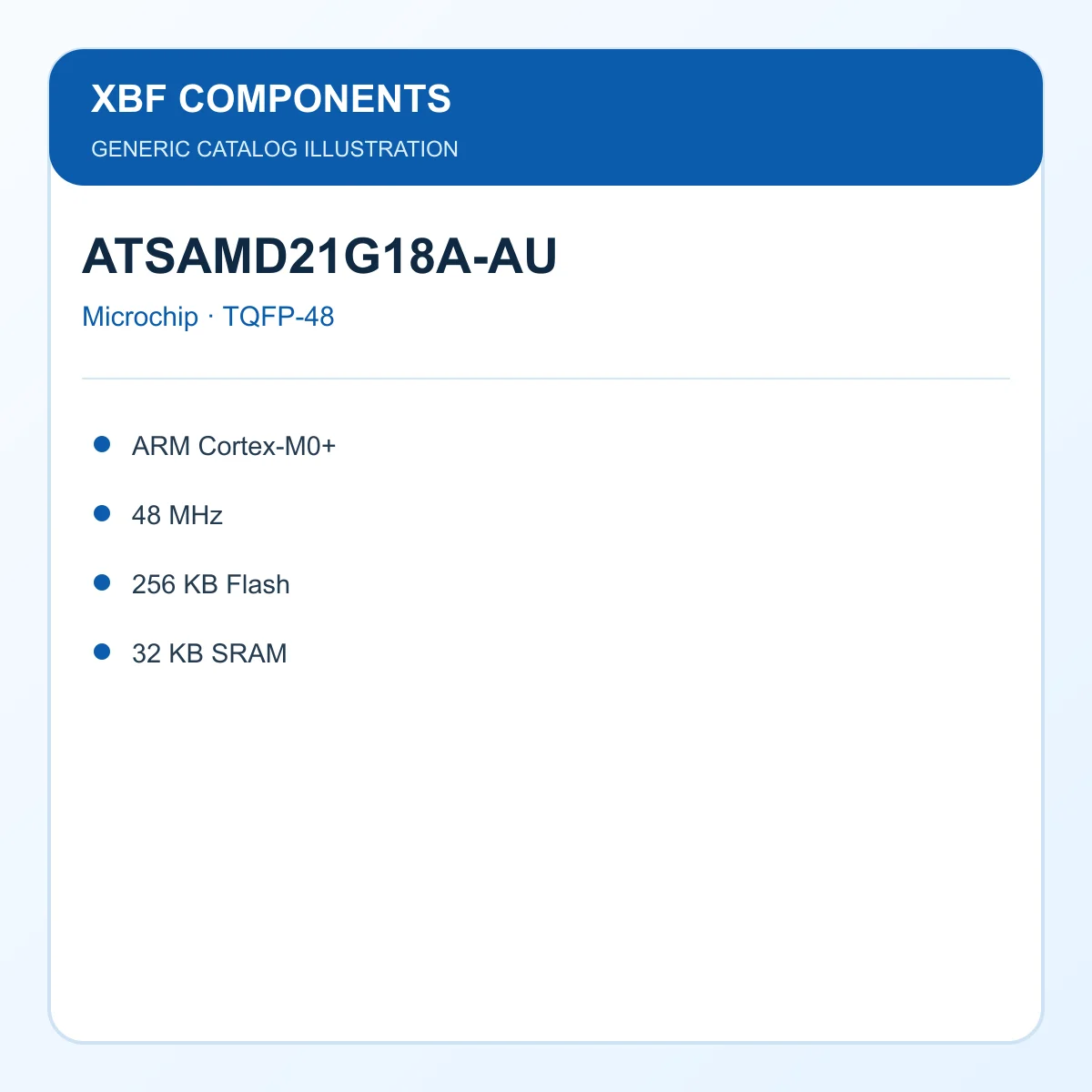 Microchip ATSAMD21G18A-AU Microcontroller IC ARM Cortex-M0+, 48 MHz, 256 KB Flash, 32 KB SRAM TQFP-48