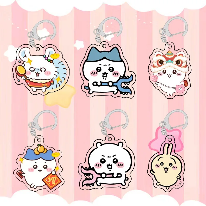 new year Chiikawa Keychain Student Gift Cute Acrylic Decorative Pendant Hanging Decorations for Backpacks miniso Anime Girl Gift