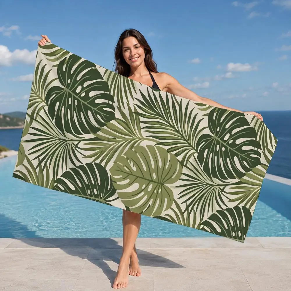 PalmLeafBotanical Towel ultra-fine fiber quick drying absorbent towel, beach swimming vacation beach towel