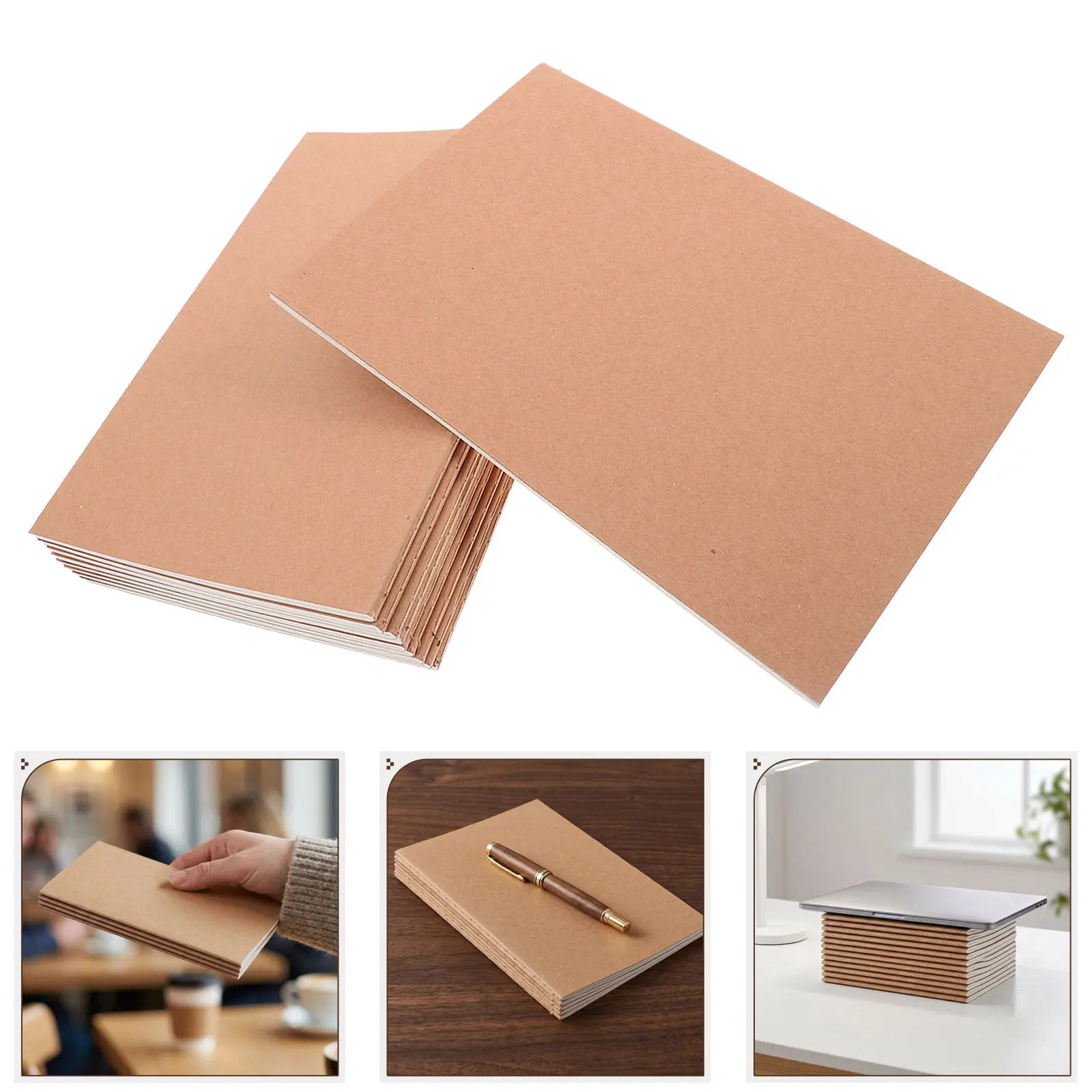 20Pcs Kraft Paper Notebook Bulk Blank Sketchbook Journal A5 Notepads for Students Office School Recycled Paper Journals