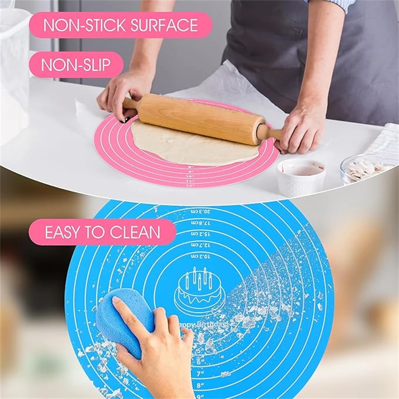 Cake Turntable Pat Silicone Baking Mat For Cake with Size Non-stick High Temperature Resistant Bake Tool Kitchen Gadget