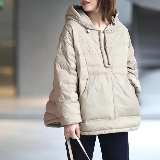 2024 Autumn/Winter New Women\'s Oversized Down Cotton Jacket Loose Commuting Leisure Hoodie Jacket