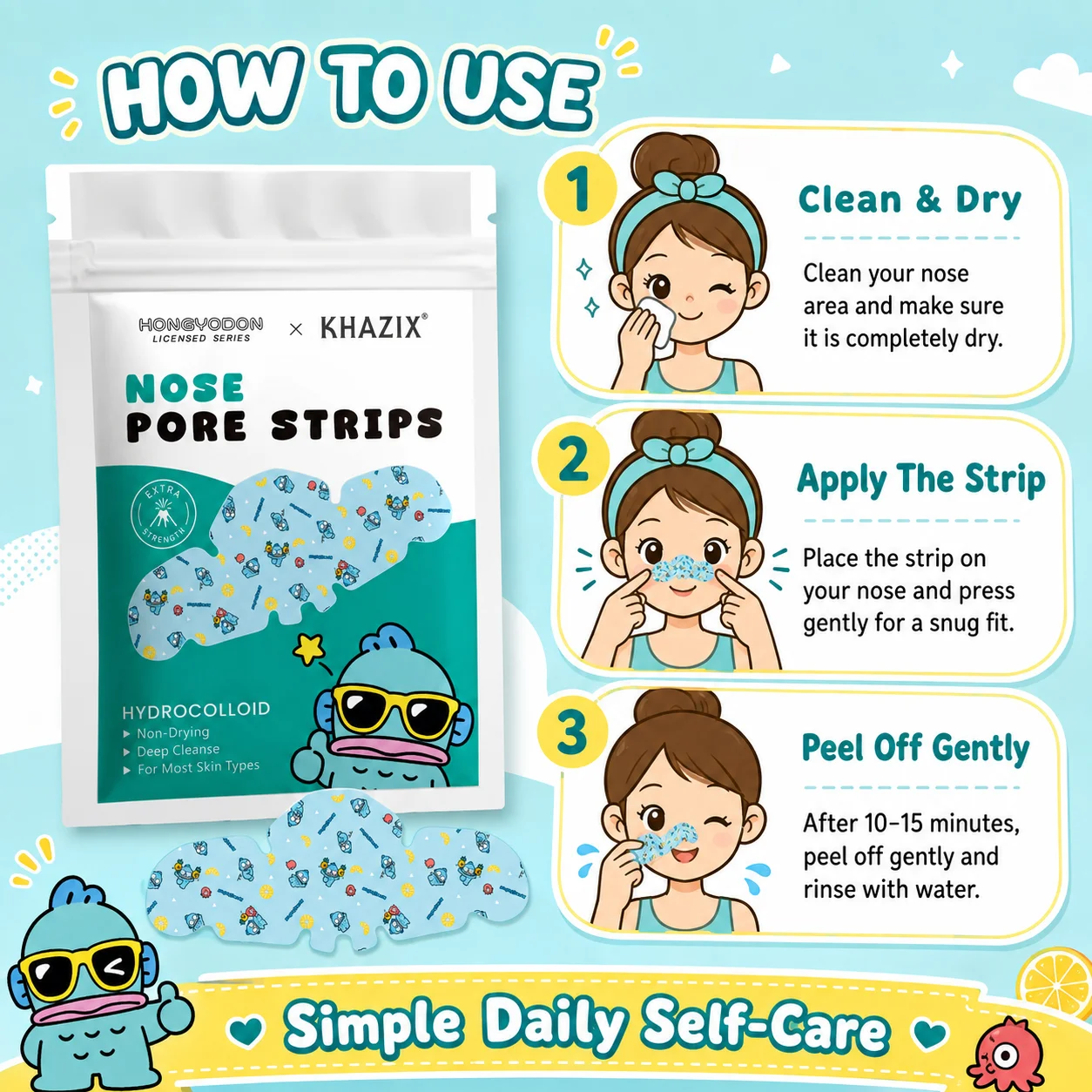 10/5pcs Cute Cartoon Hydrocolloid Pimple Patches, Blemish Spot Covers, Fun Face Stickers for Acne Marks