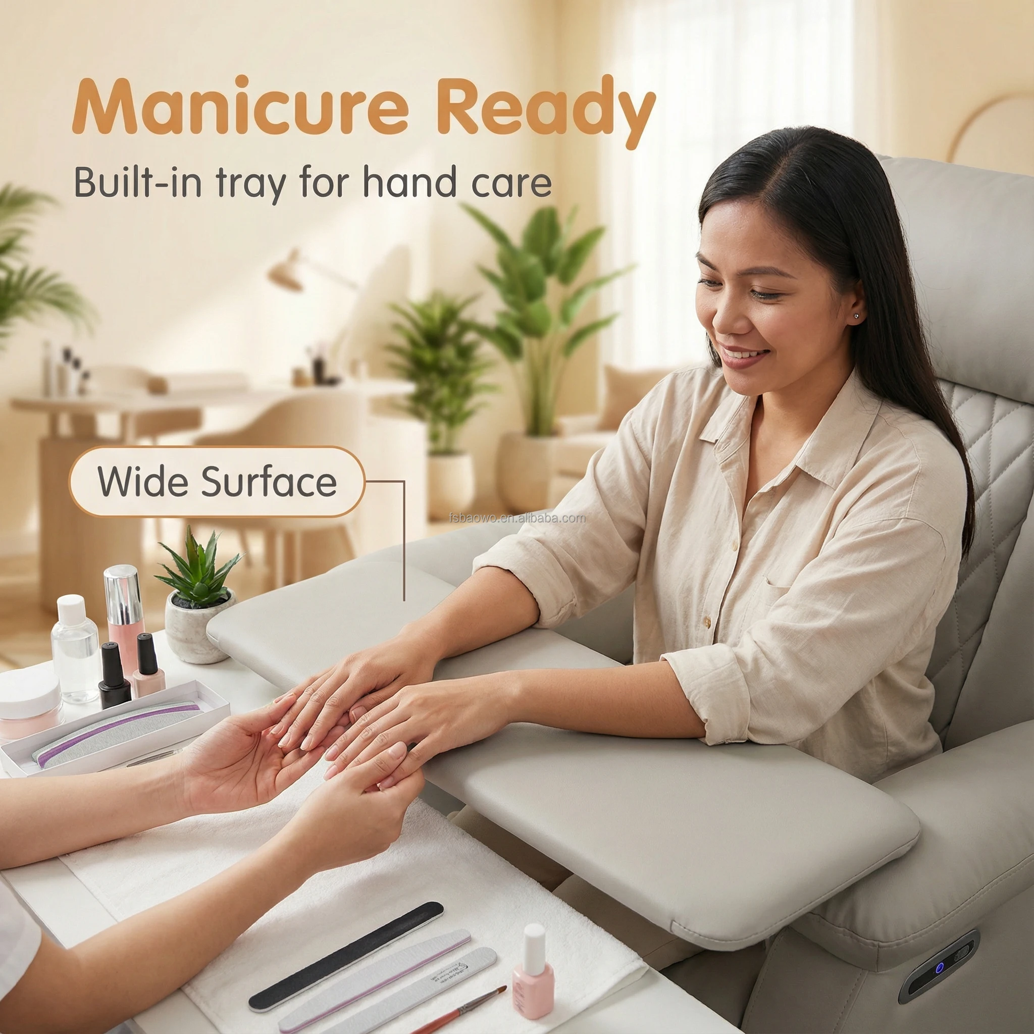 High Quality Factory Direct PU Massage Chair Electric Kneading Adjustable Seat Backrest Universal Voltage for Spa Nail Salon Use