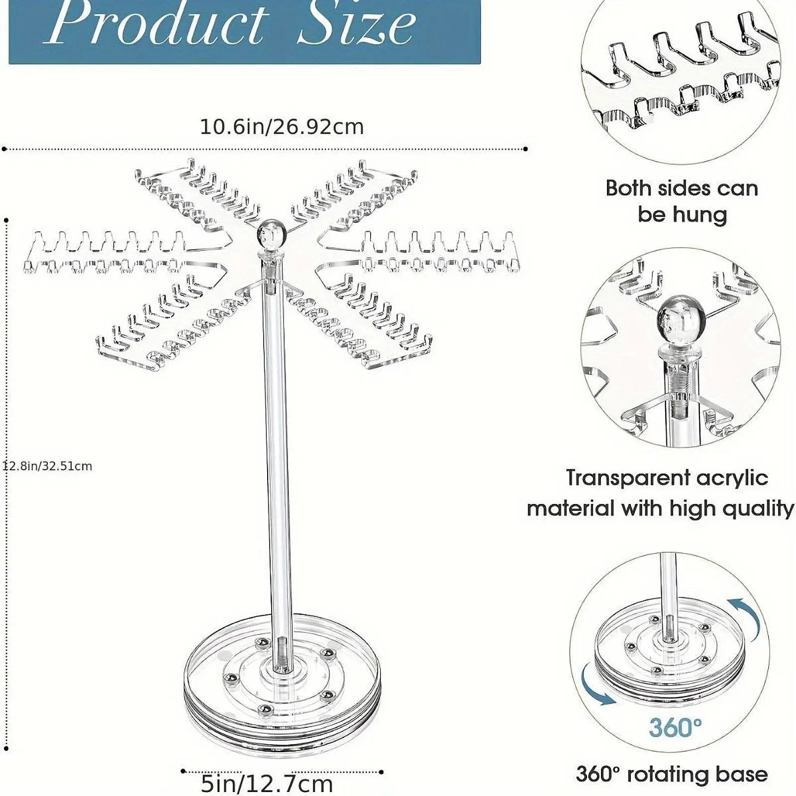 حامل منظم للقلادة، رف عرض مجوهرات مزخرف هدية للفتيات #6