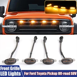 3/4/5/6Pcs-Set Universal LED Car Lights Front LED Grille Lights With Harness For Ford Toyota Pickup Off-Road SUV Car Accessories