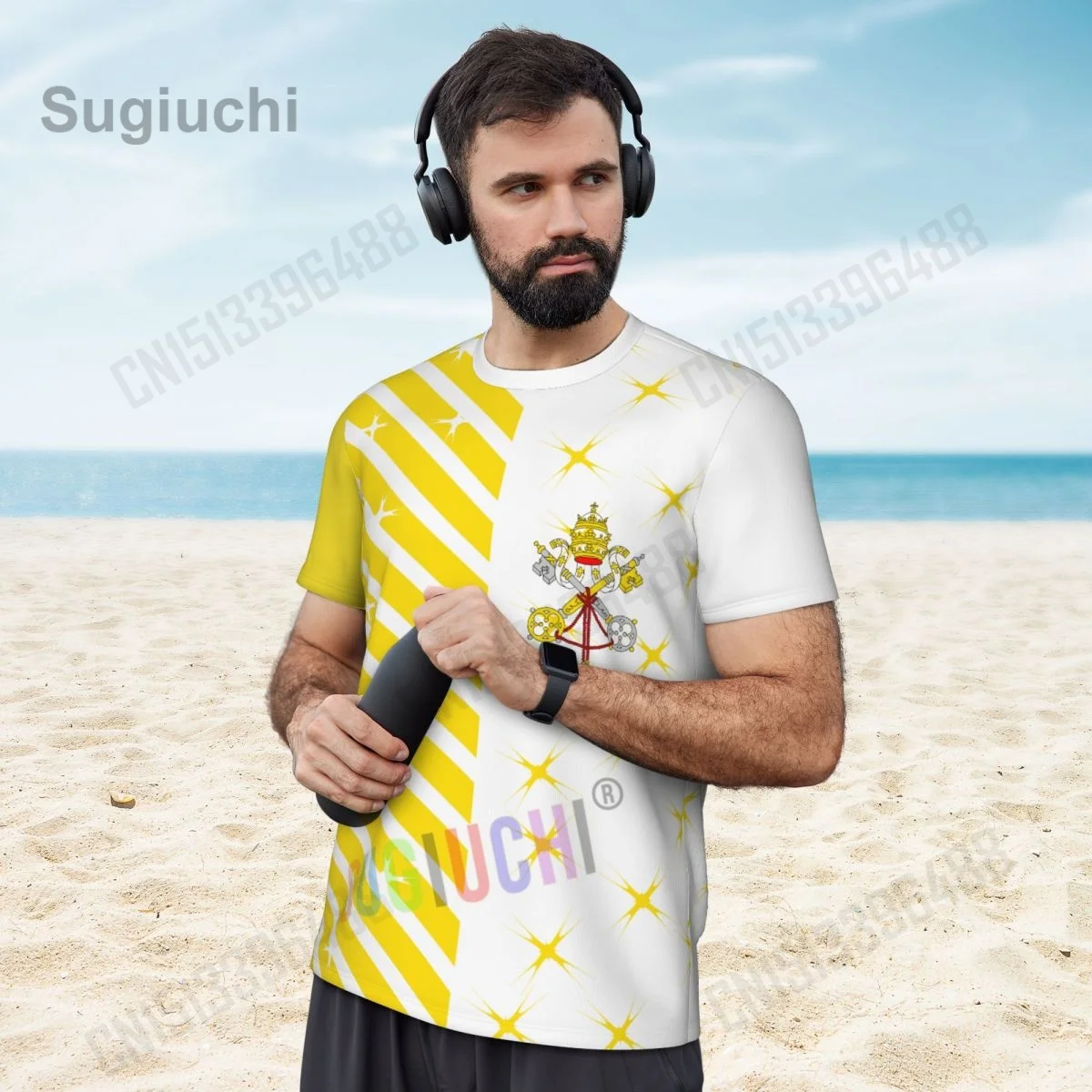 2026 Vatican City Flag Retro 3D Printing Summer Short Sleeve T-Shirt Men Women Mesh Clothing Breathable Sports Tees