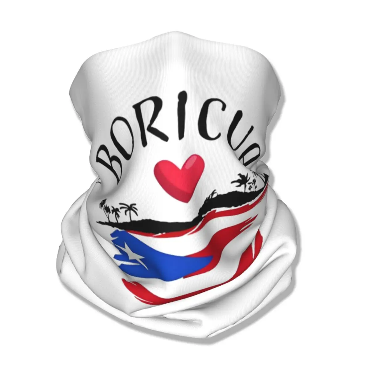 Boricua Puerto Rico Bandana Neck Cover Printed Mask Scarf Multi-use Balaclava Cycling for Men Women Adult Breathable