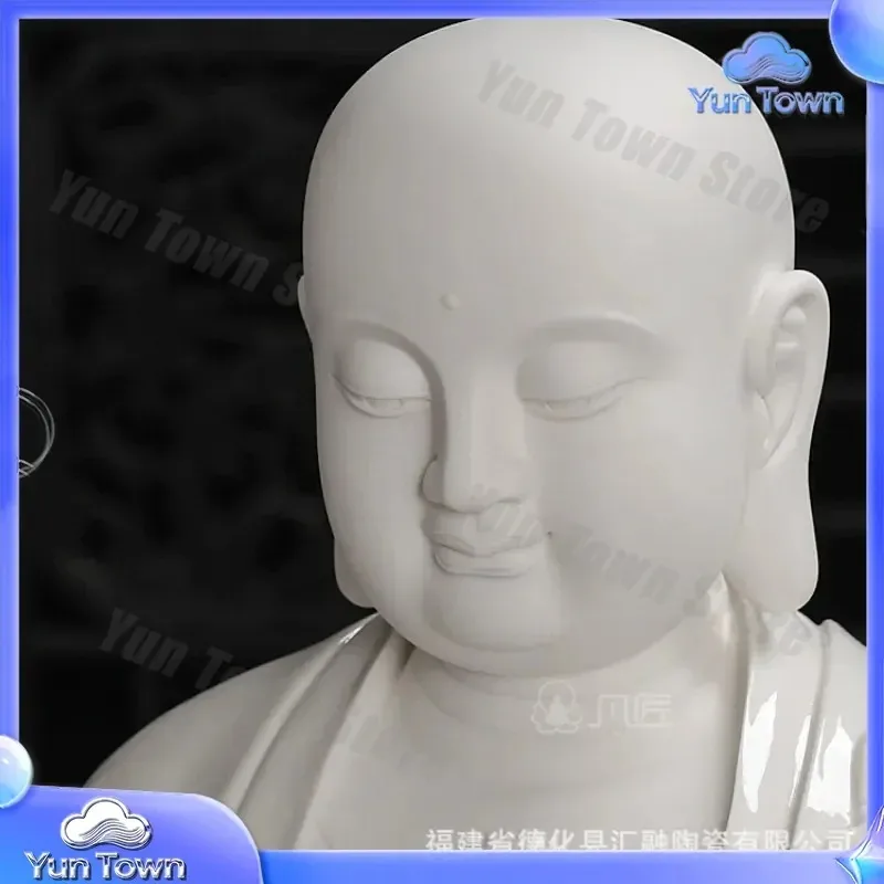 Ceramic Kizo King Buddha Statue for Home Worship Decor for Kizo Bodhisattva Altar Ornament White Porcelain Sitting Figure