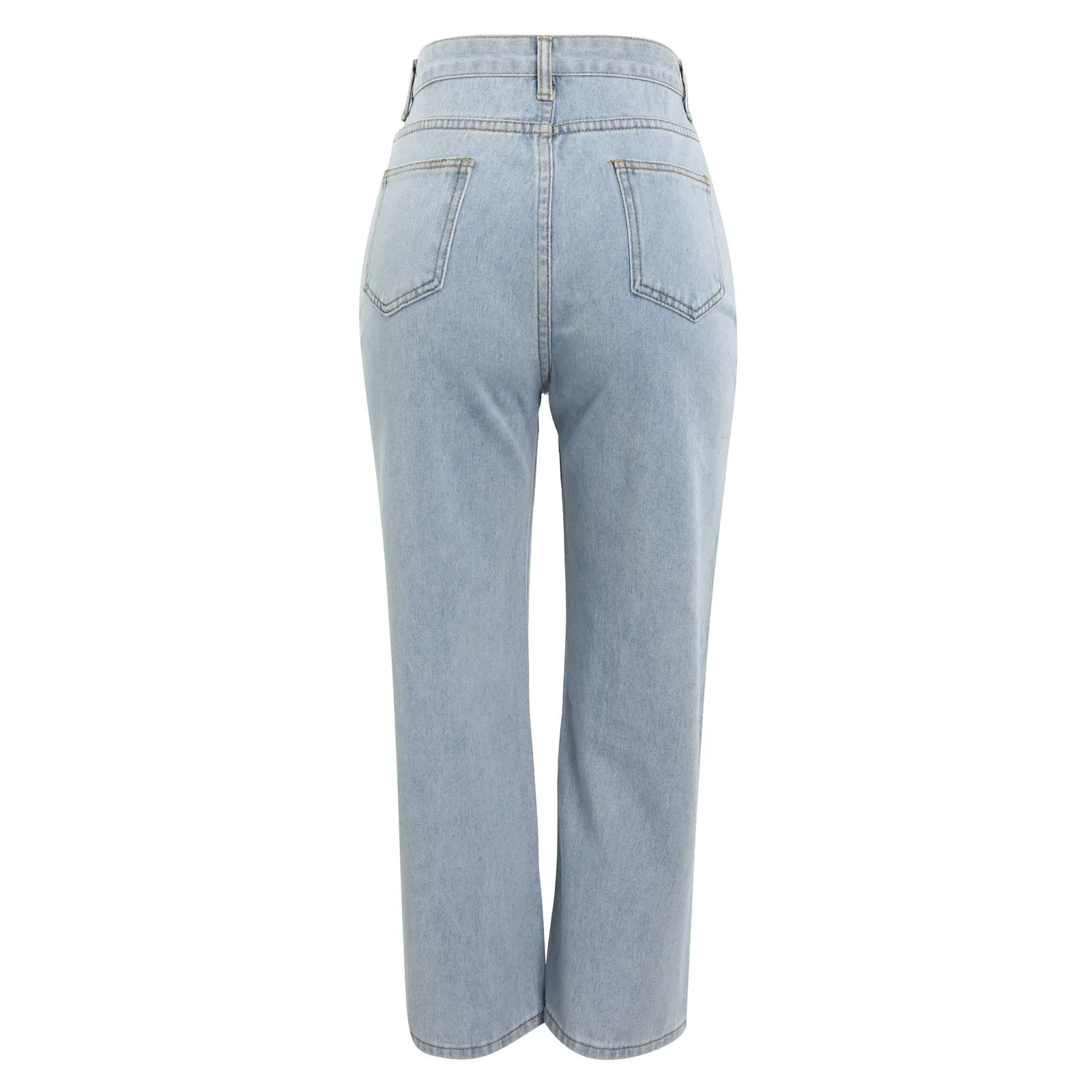 Jean à Jambes Droites Taille Haute pour Femme, Pantalon en Denim, Style Vintage Simple, Décontracté, en Coton, Streetwear, Nouvelle Collection 2024