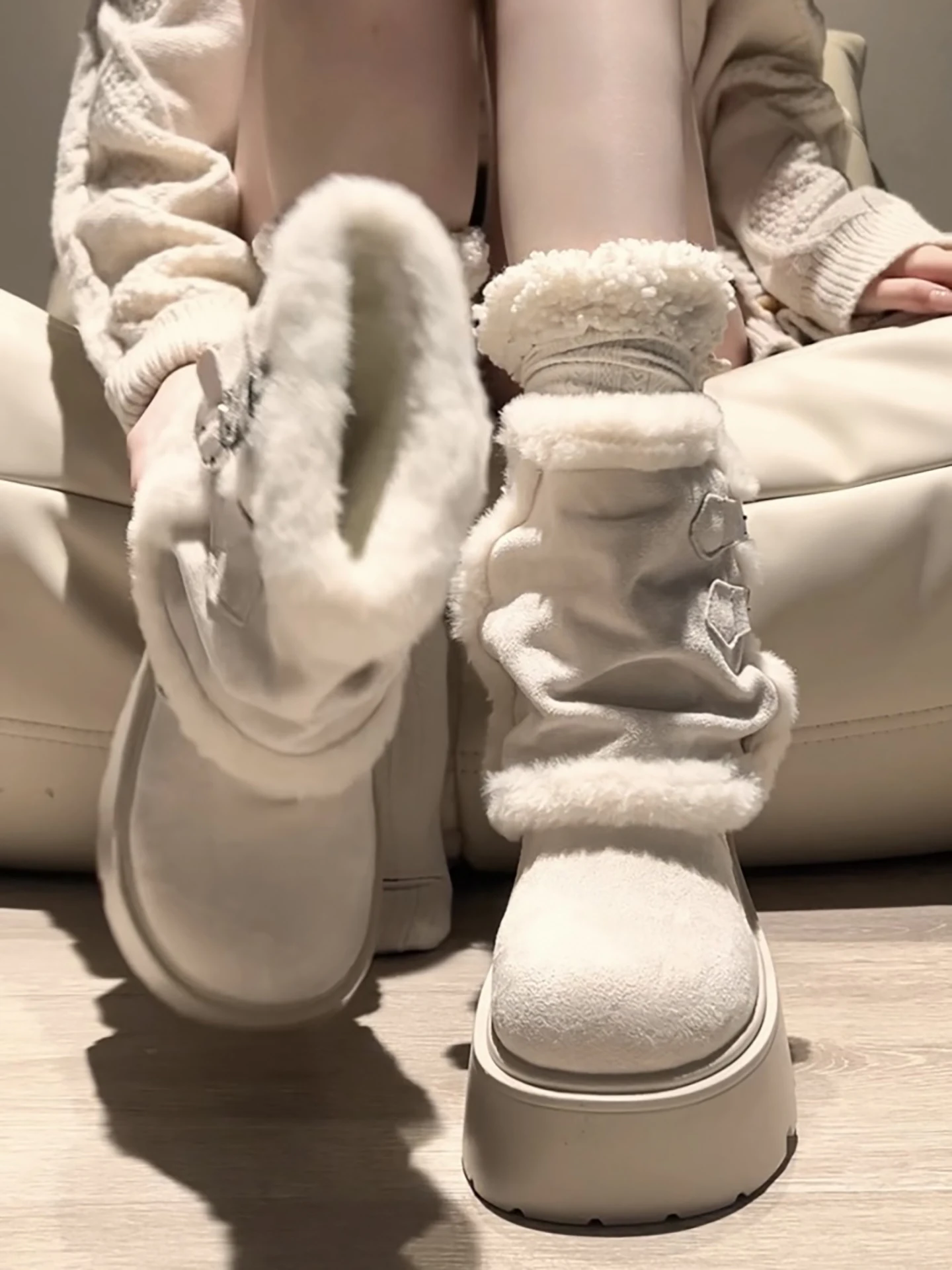 

Зимние ботинки Thi Boted Fce на подкладке, женские зимние ботинки Thiened в стиле ретро, теплые хлопковые ботинки для молодых взрослых ort Tube