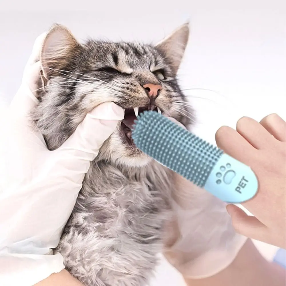 

Silicone Pet Teeth Cleaning Fingertips Super Soft Nontoxic Pet Toothbrushes Durable 360° Cleaning Cats Mouth Cleaner