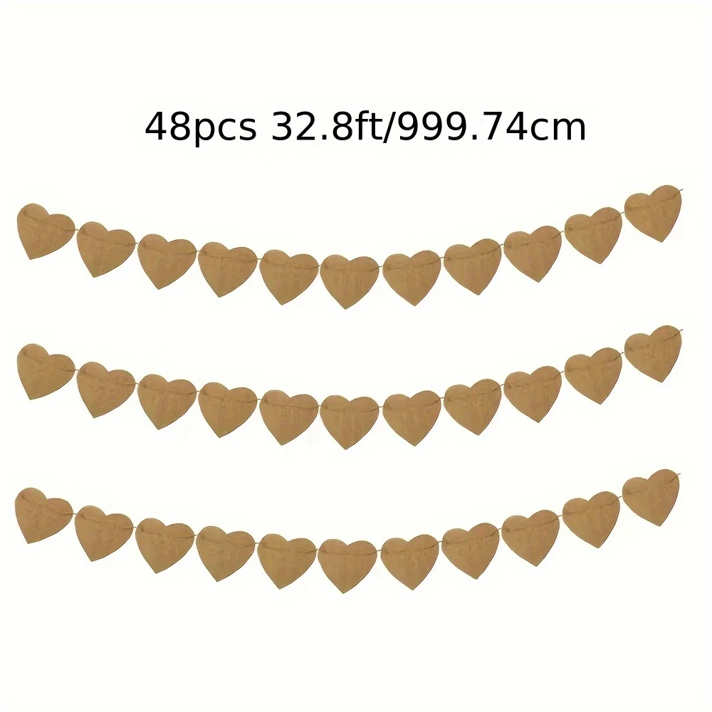 Hearts -Shape Burlap Banner Banners Party Decor for Birthday Wedding Baby Shower And Graduation