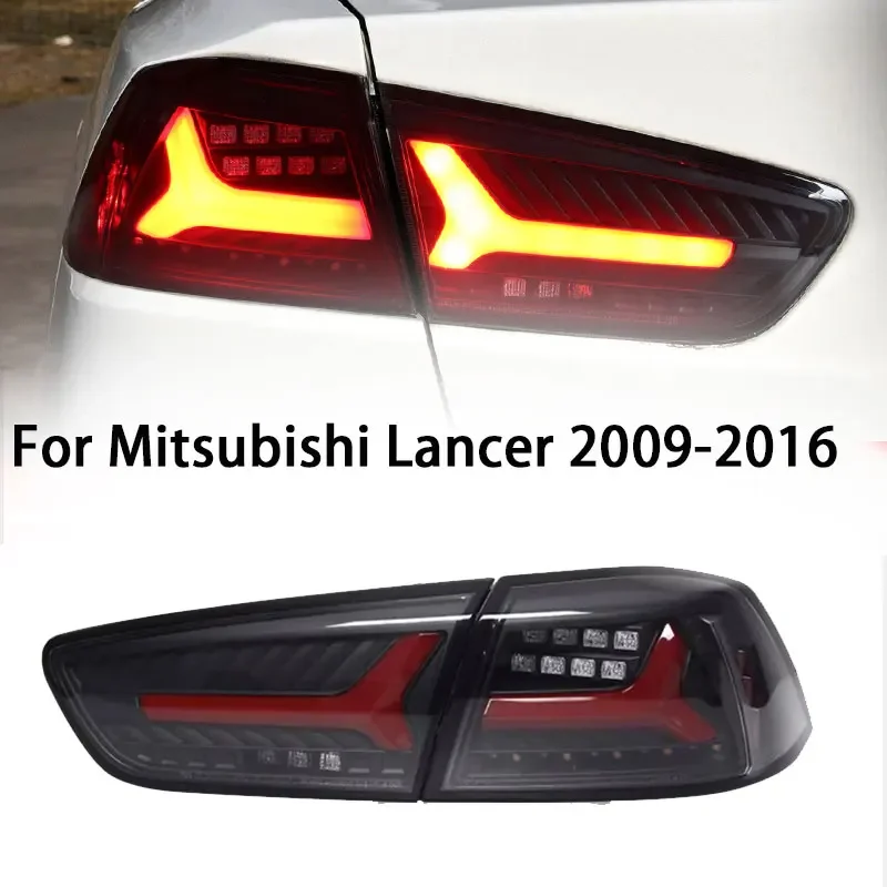 

Car LED Taillights For Mitsubishi Lancer Evo Sedan 2009 2000 2011 2012 2013 2014 2015 2016 Tail Lamp Rear Warning Brake Stop