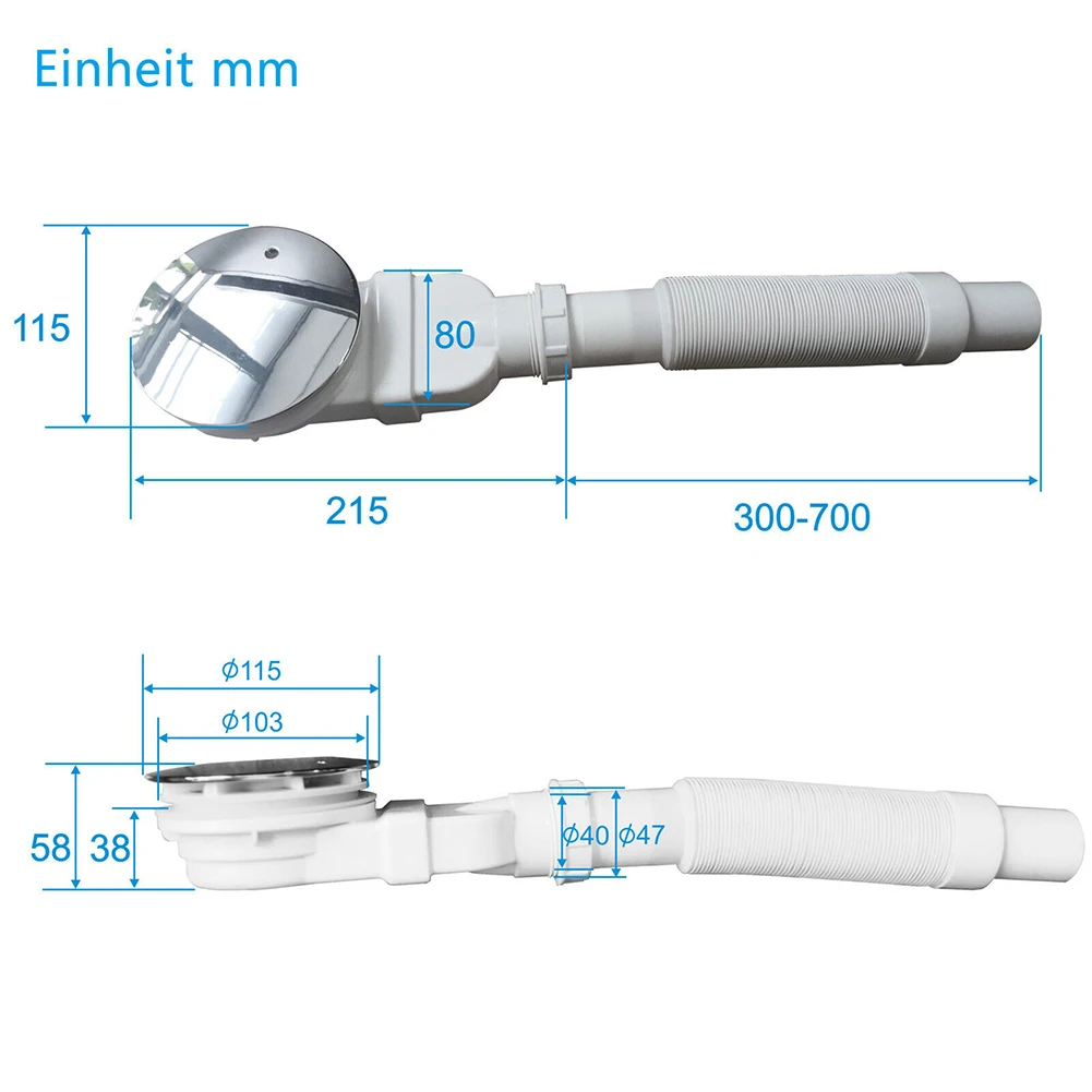 دش الحمام صينية توريد فخ النفايات ثقب النفايات الأبيض 90 مللي متر القطر ABS استنزاف الأجزاء الحديثة استبدال البلاستيك
