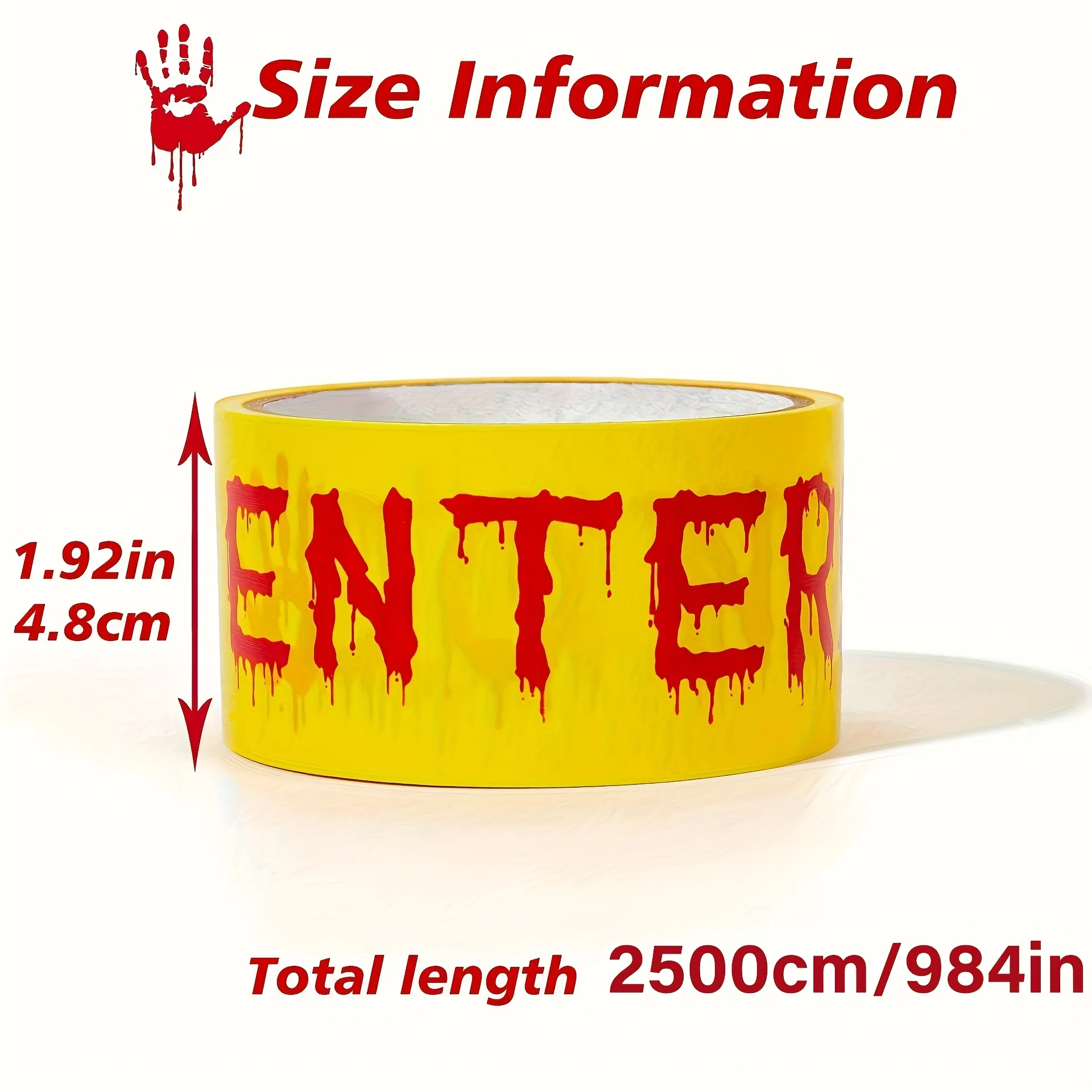 Halloween Warning Tape 1.9 Inches X 82 Feet, Halloween Decoration Warning Tape, Indoor/Outdoor Party Decoration, No Entry