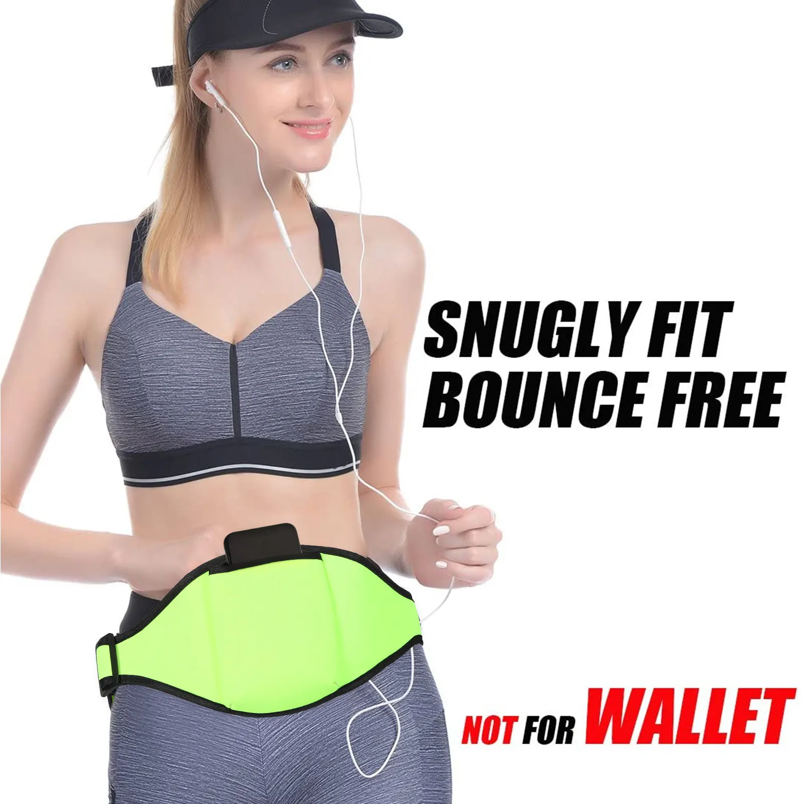 

Adjustable Fitness Mic Belt Bag Durable Reinforced Edge Easy Wash Machine Washable Sports Waist Pouch For Gym Trainer Outdoor