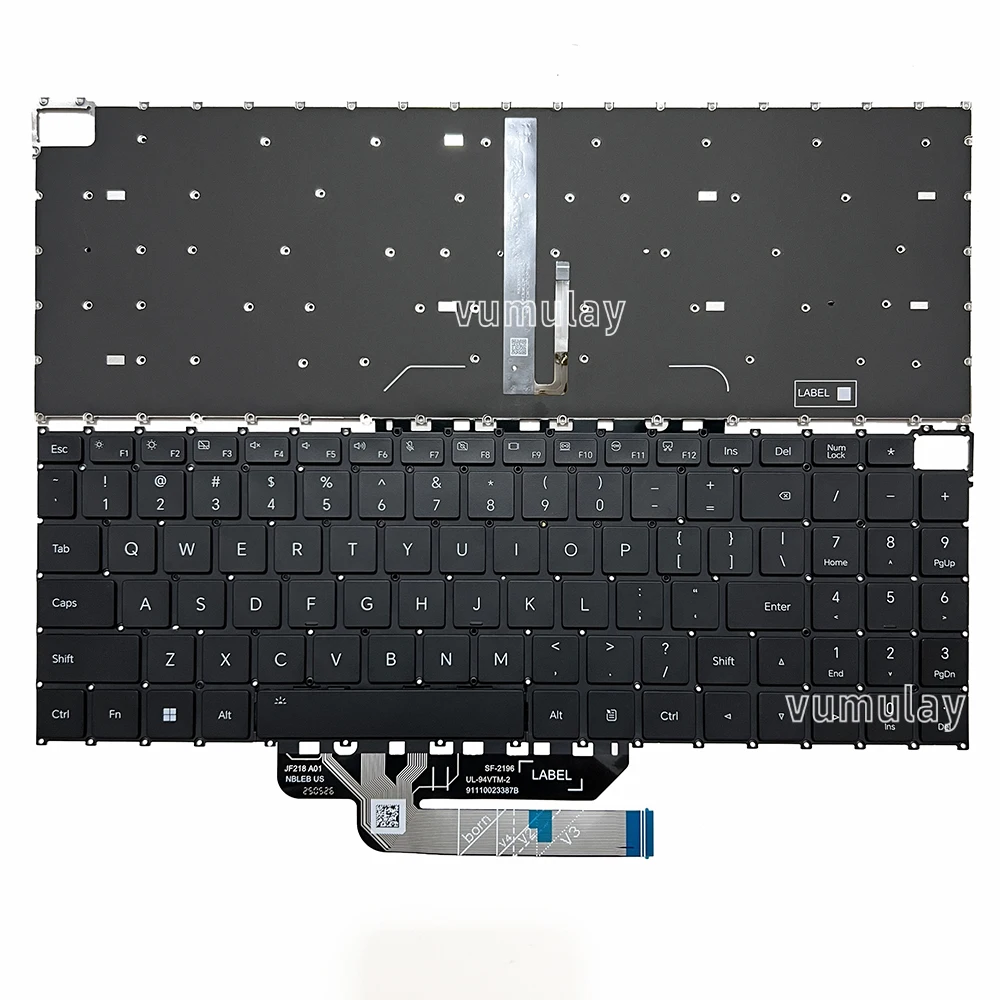 Teclado retroiluminado dos EUA/russo para Honor MagicBook X16 Plus BRI-721 BRI-761 BRI-76 BRB-X, Pro 16 DRA-54 DRA-72, X16 BRN-F56 BRN-H76 BRN-F561 BRN-G561