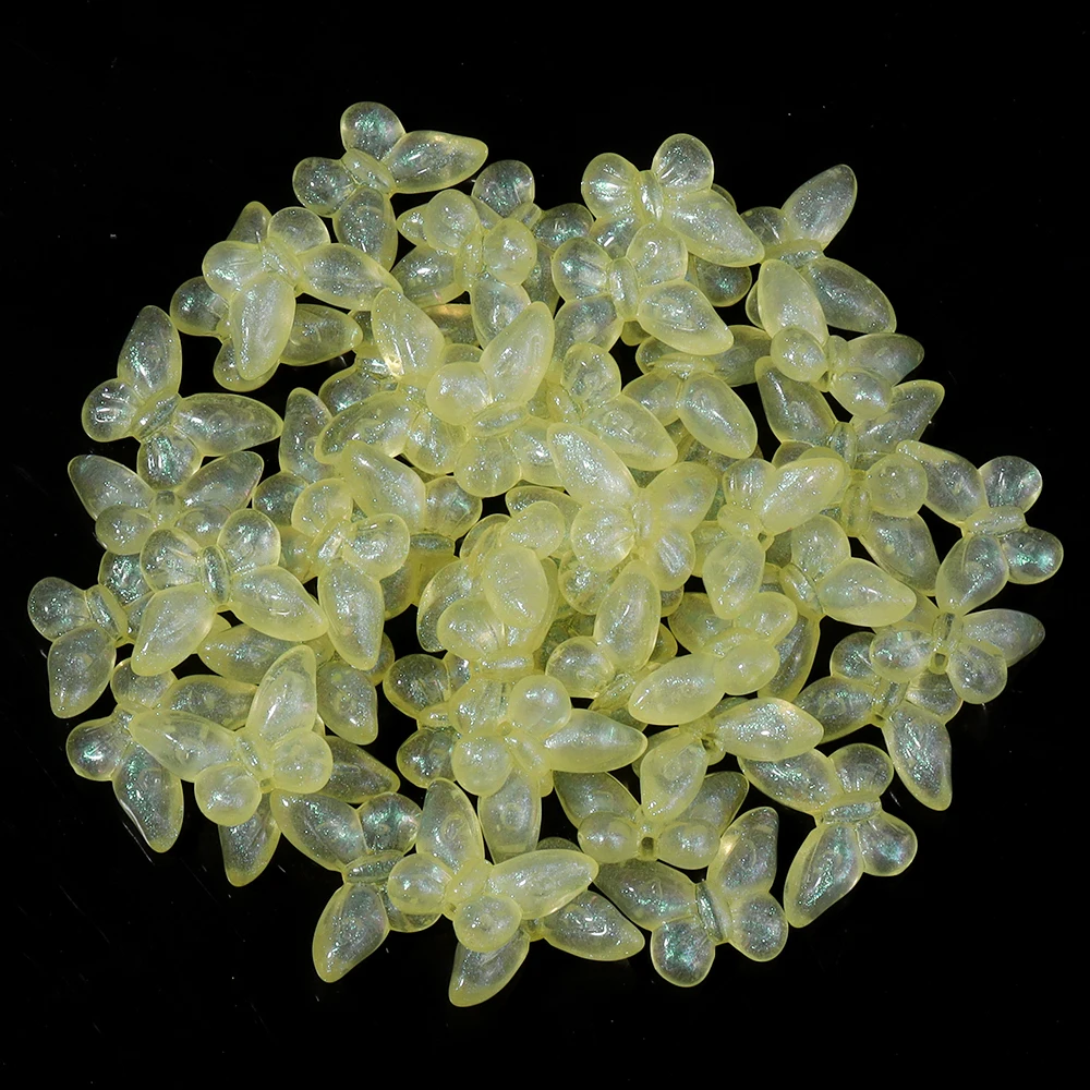 

50pcs Vibrant Butterfly Acrylic Beads Shiny Colorful Jelly Color Charms Beads For Jewelry Making Diy Earrings Bracelet