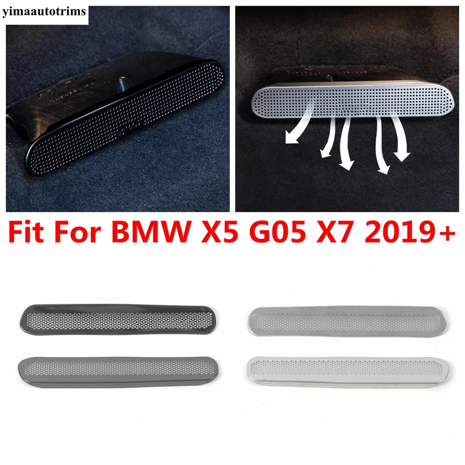 Car Under Seat Floor Air AC Conditioning Outlet Vent Dust Cover Protection Stainless Accessories For BMW X5 G05 X7 2019 - 2024