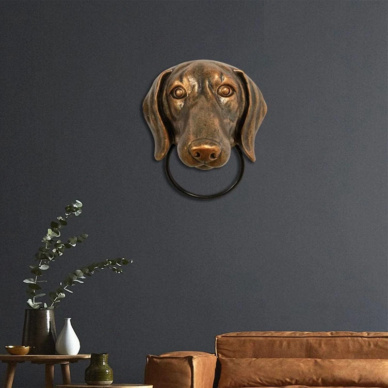 Dog Head Door Knocker Retro Style Knockers Heavy Duty Animal Head Shaped Door Knockers For Front Door Decoration