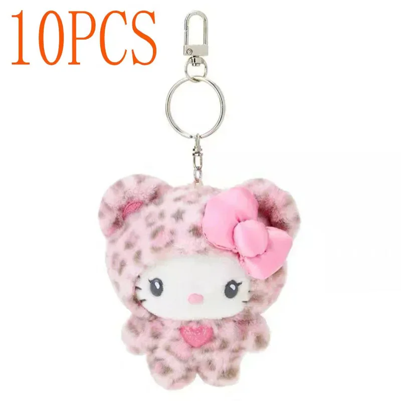 

Брелок-подвеска Sanrio Hello Kitty из серии «Медведь с леопардовым принтом», плюшевая кукла-кошка, украшение для сумки, подарок