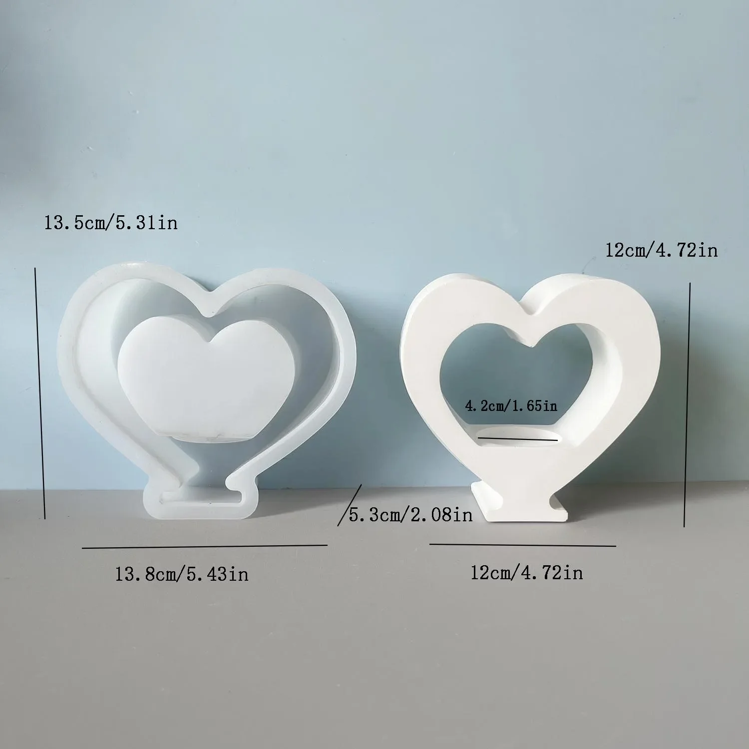 

2026 Heart-Shaped Tea Lamp Silicone Mold Candlestick Gypsum Casting Mould Decorative Item for Valentine's Day Gift
