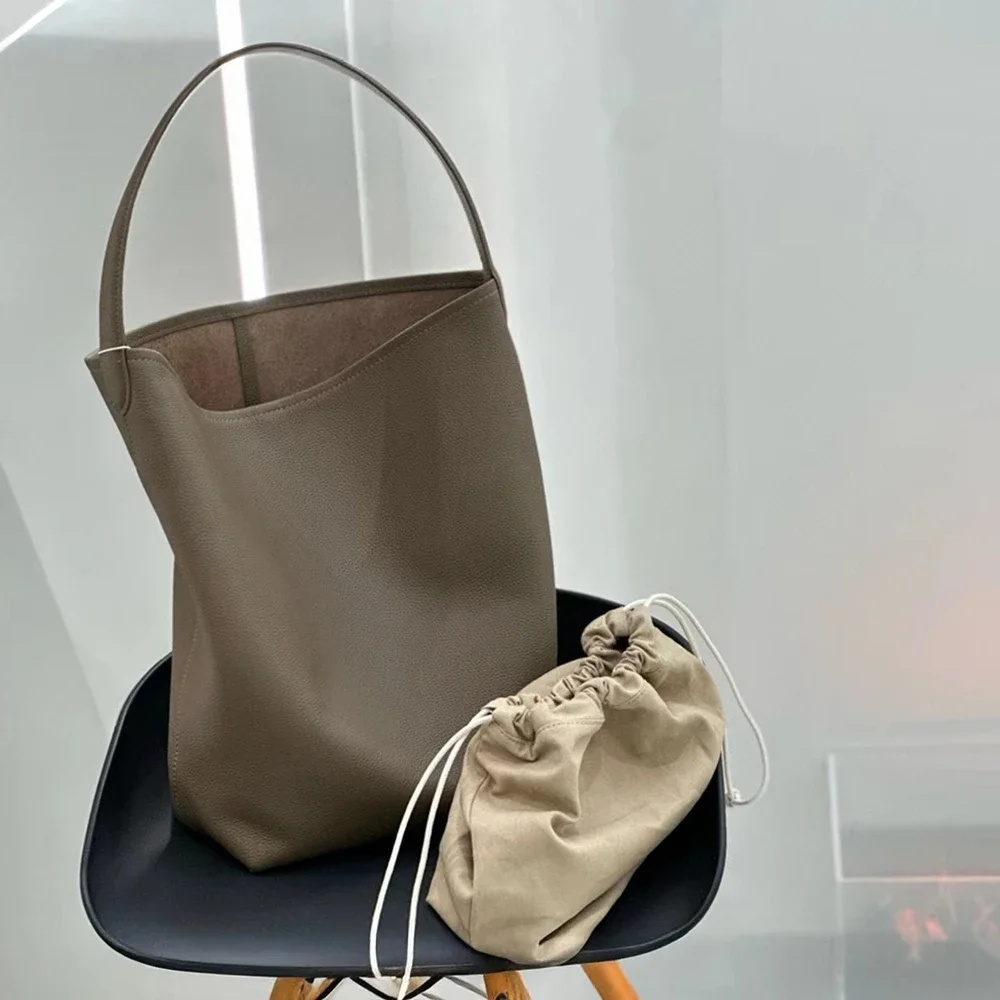 

﻿ Большая женская сумка-тоут через плечо из натуральной кожи, дизайнерская, класса люкс, в японском стиле, мягкая, популярная модель