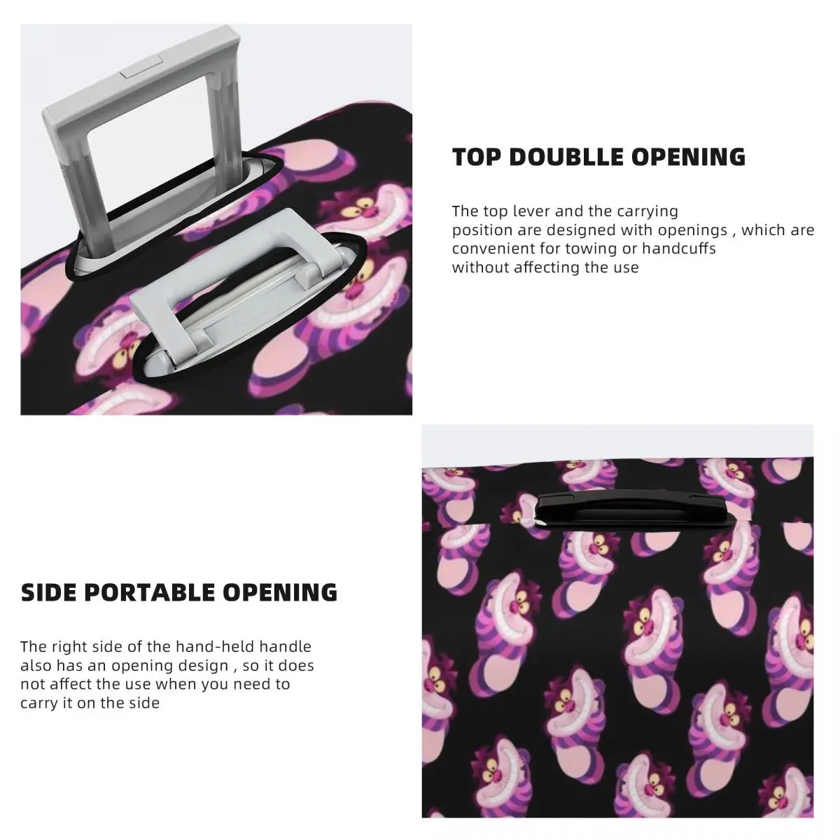 Capa de mala personalizada Cheshire Cat Smile lavável protetor de bagagem para 18-32 polegadas