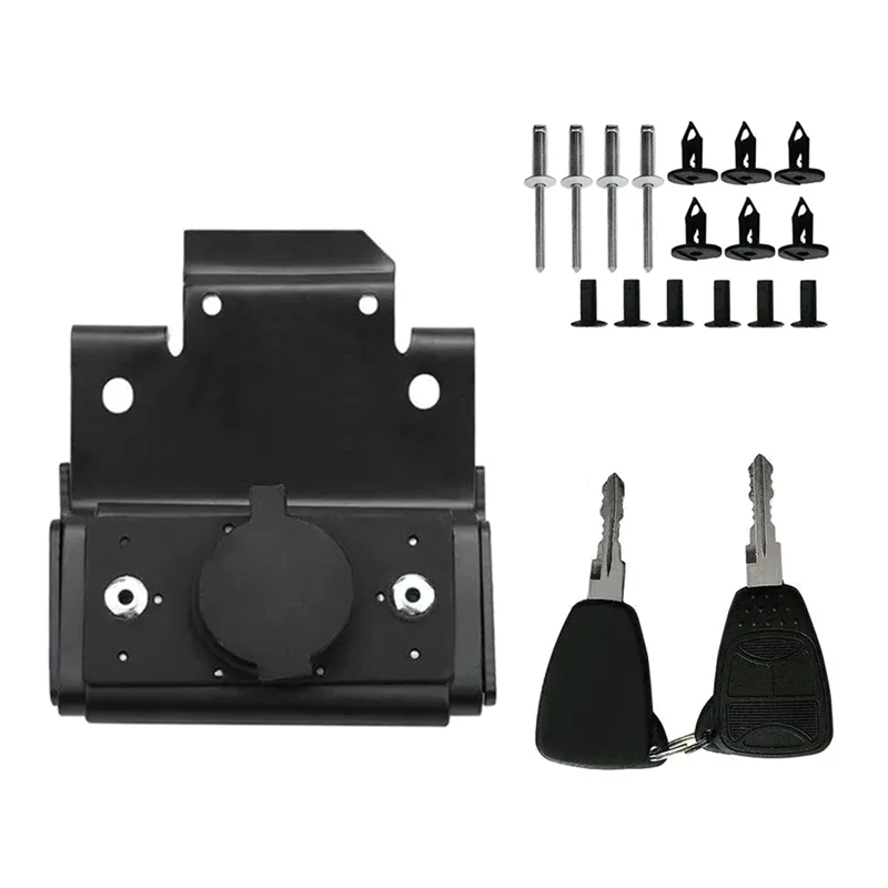 

ABHX-New Hood Catch Lock Latch Buckle Kit With Key For Jeep Wrangler JK Unlimited 2 Door 4 Door 2007-2016