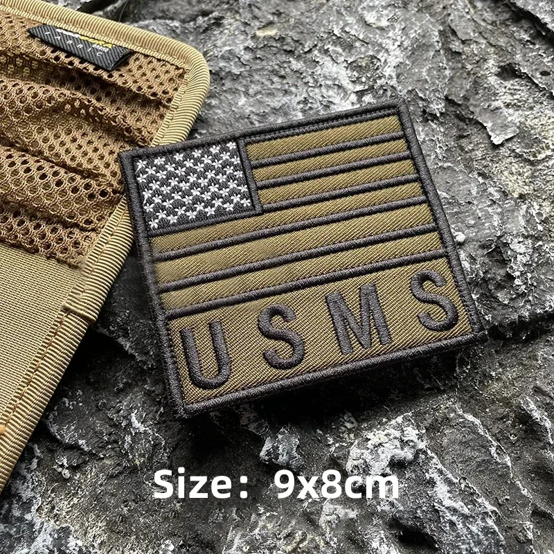 US MARSHAL Embroidered Hook&Loop Patches Tactical Accessories U.S. Marshals Morale Badge Military Armband Vest Patch Sticker