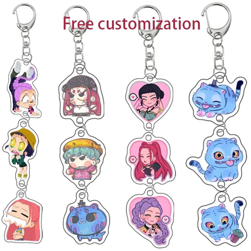 

Cute Popular Kpop Tv Kpop Demon Hunter Keychain Huntr-X Art Self Made Acrylic Charm Bag Pendant Classics Game Collection Gift