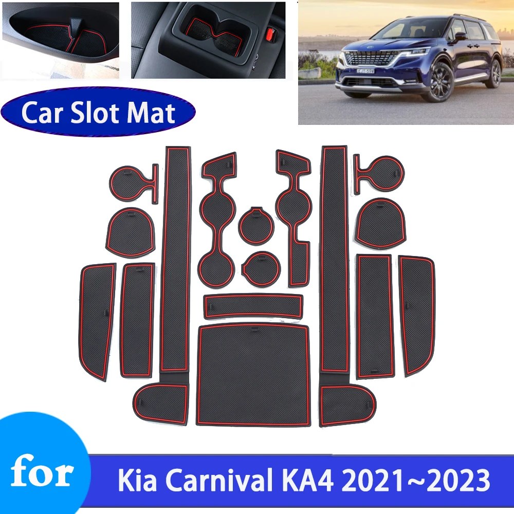 

Rubber Mat Door Groove Cup for Kia Carnival KA4 Grand 2021 2022 2023 Anti-slip Cushion Gate Slot Mats Car Stickers Accessories