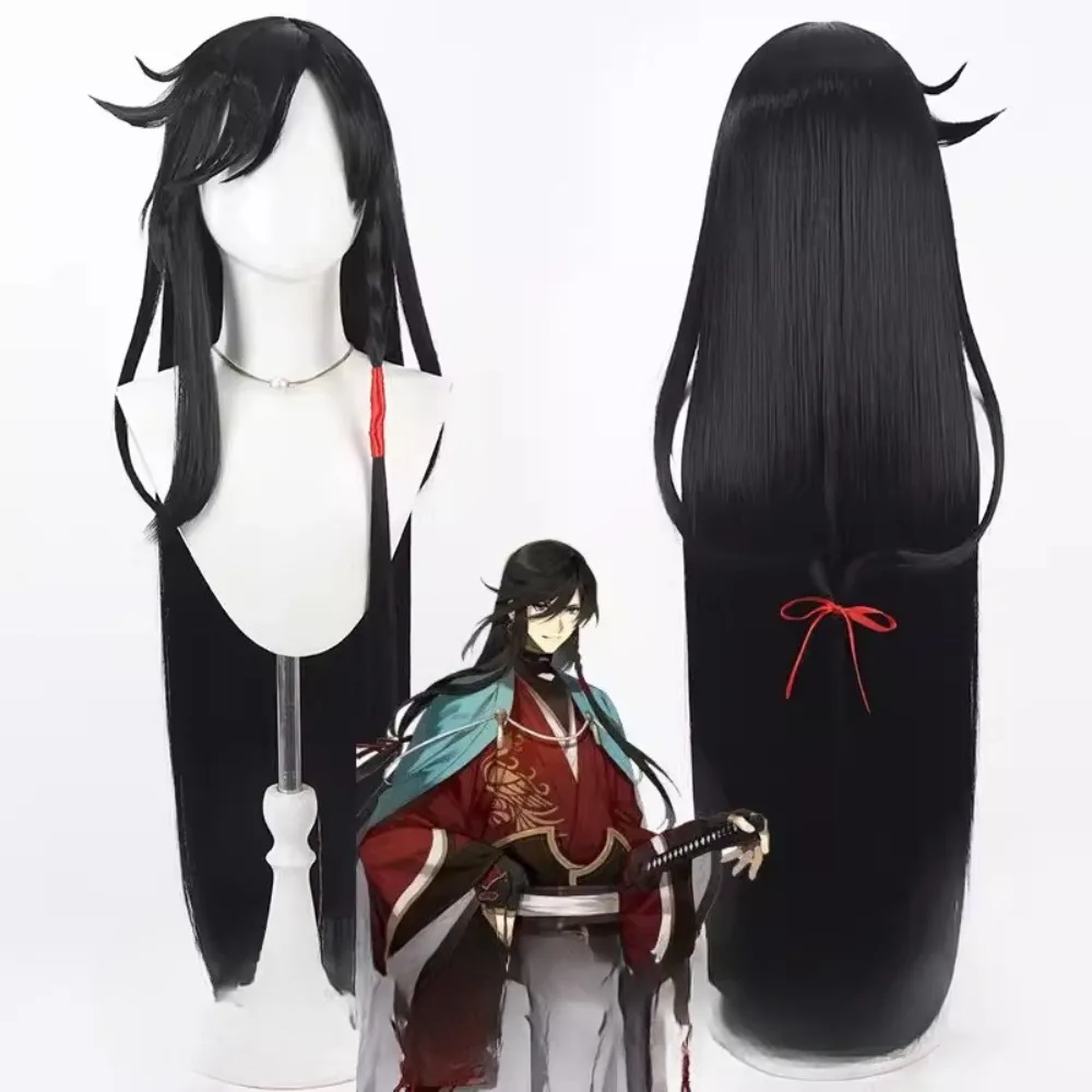 

Парик для косплея Touken Ranbu Izuminokami Kanesada, реалистичный, с имитацией кожи головы, длинные прямые черные волосы