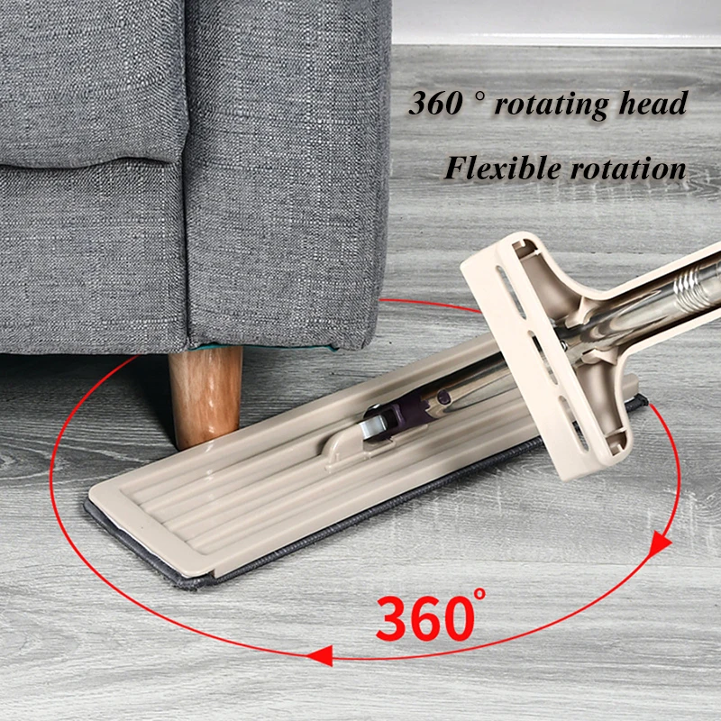 Magic Self-Cleaning Squeeze Mop Microfiber Spin And Go Flat Mop For Washing Floor Home Cleaning Tool Bathroom Accessories Set