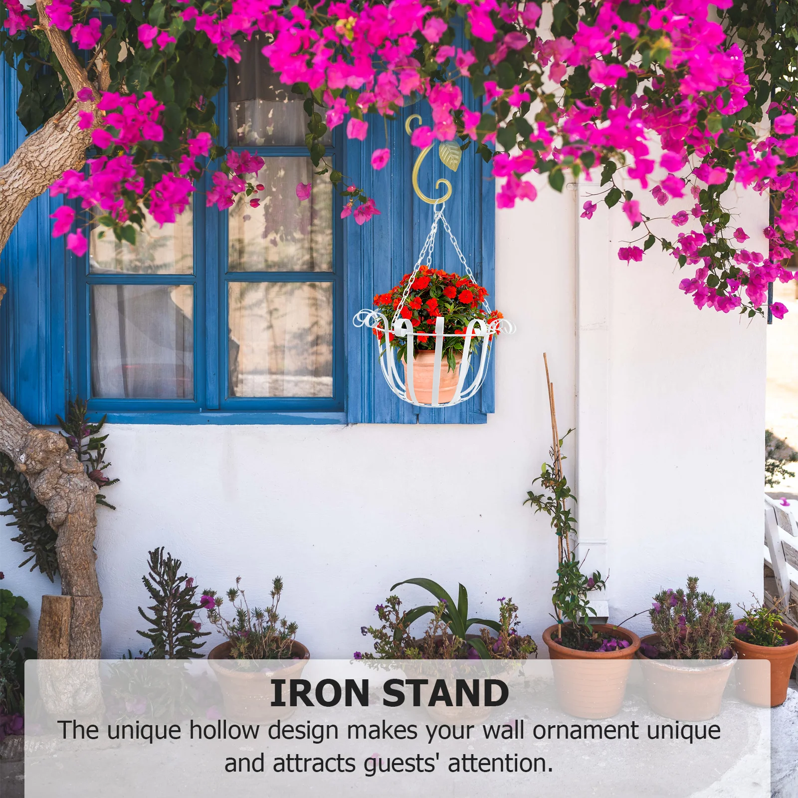 

Hanging Flower Basket High Load Bearing Wall Mountable Planter Attractive Design Home Garden Decoration Plant Stand