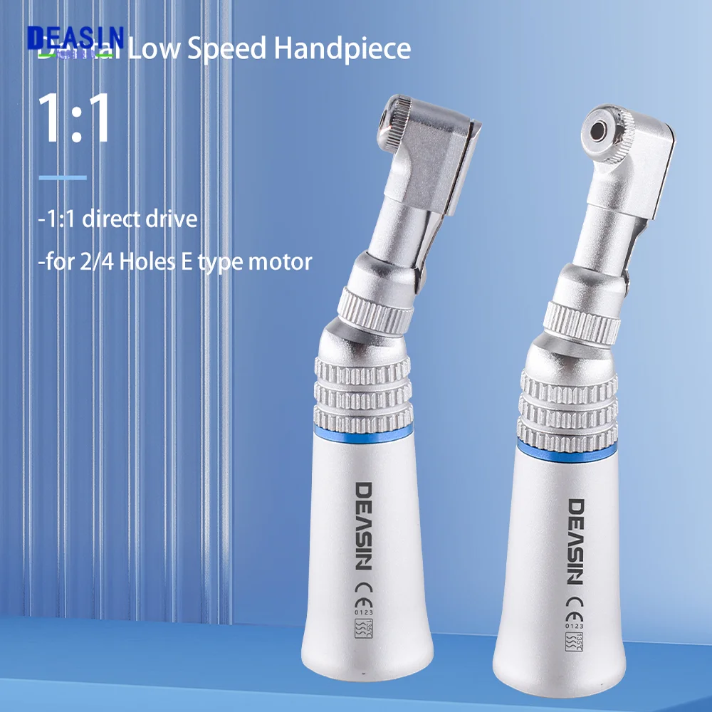 

Dental 1:1 Low Speed Handpiece Contra Angle for 2.35mm CA Burs Wrench contra Nose Cone Air Motor 2/4 Holes