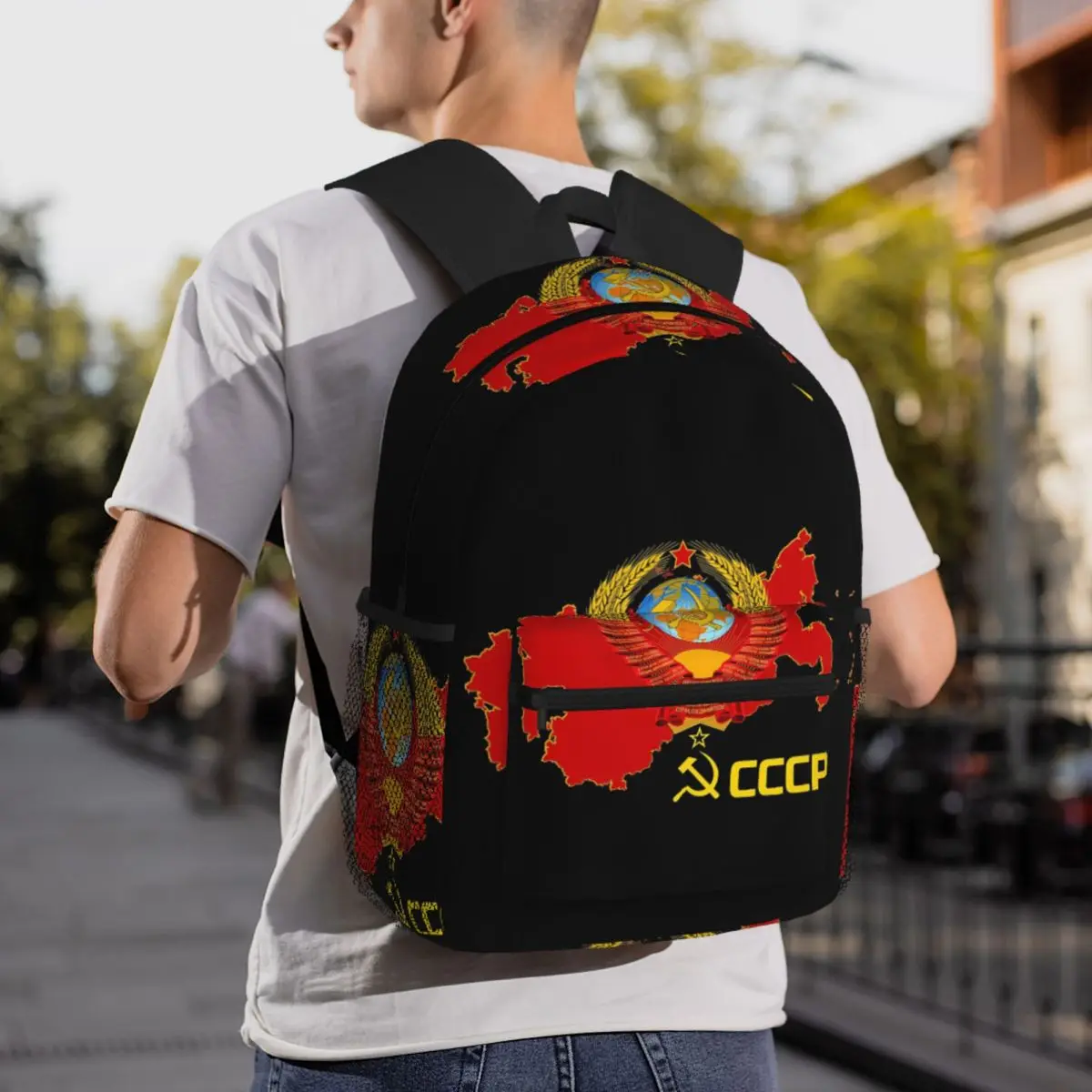 USSR Hammer And Sickle CCCP Russian Soviet Flag Backpack Student BookBag Children School Bag Laptop Shoulder Bags for Boys Girls