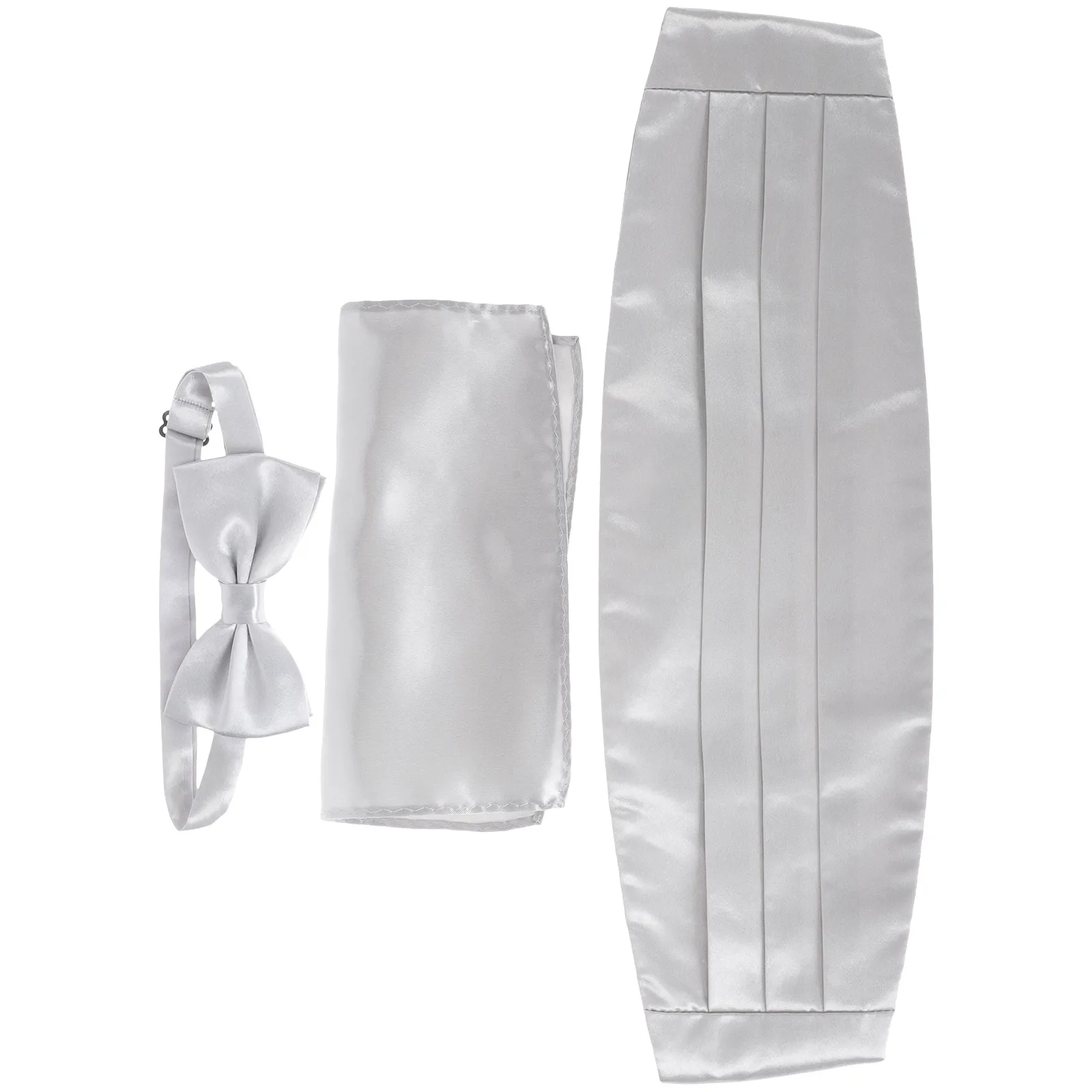 

Silk Cummerbund Tie Set Bow Ties Pocket Squares Set Pocket Square H kerchief Mens Formal Accessories Wedding Groomsmen