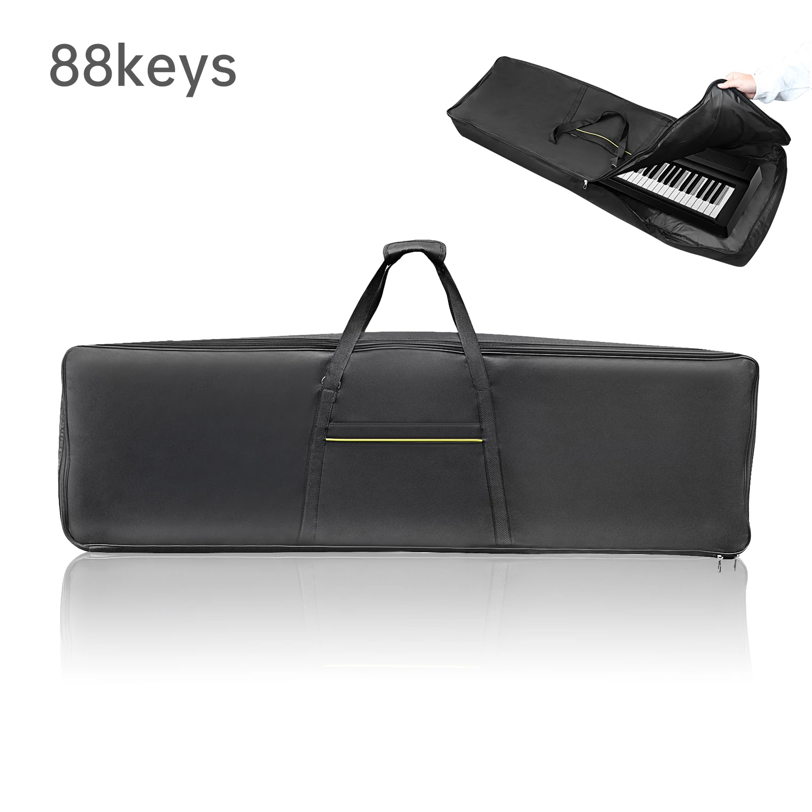 88 Keys Waterproof Oxford Cloth Full Padded Piano Keyboard Bag with Adjustable Shoulder Straps, 138cm 54.33inch Organ Gig Case